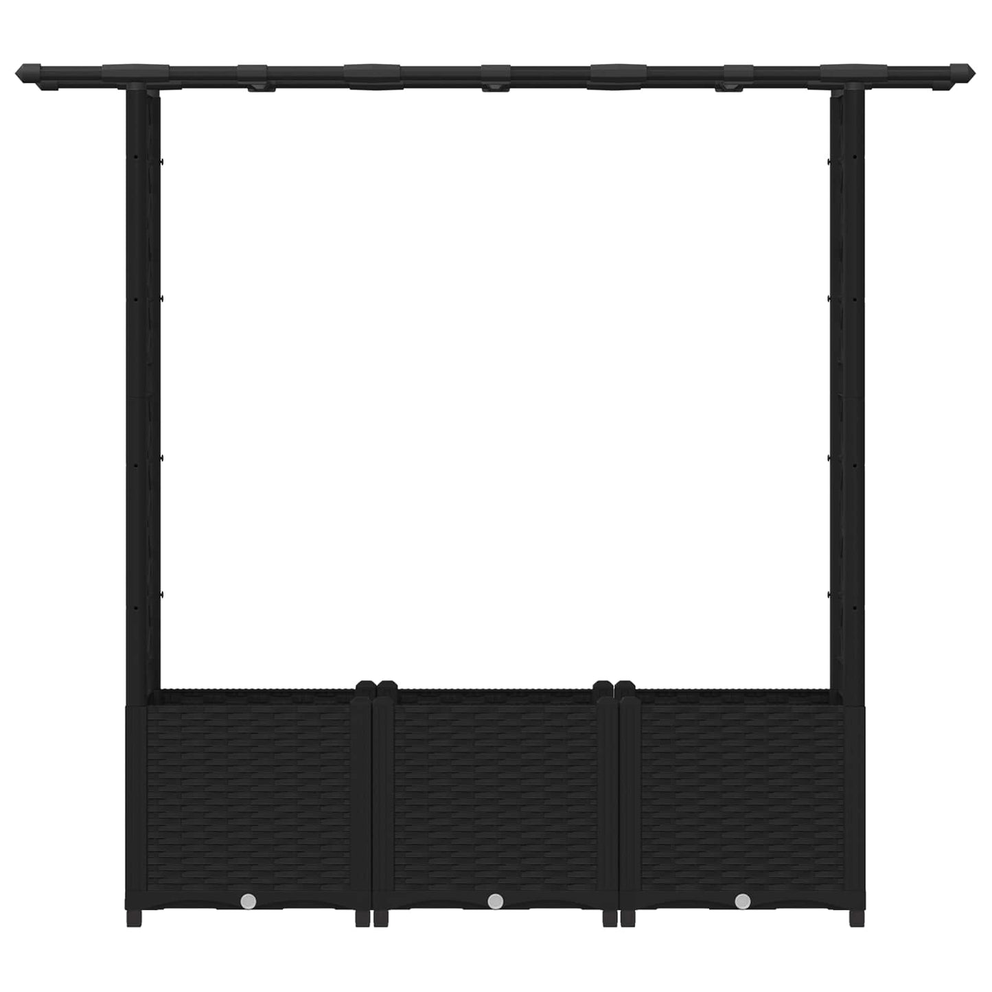 Hochbeet mit Rankgitter und Dach Schwarz 162,5 x 40 x 136 cm PP
