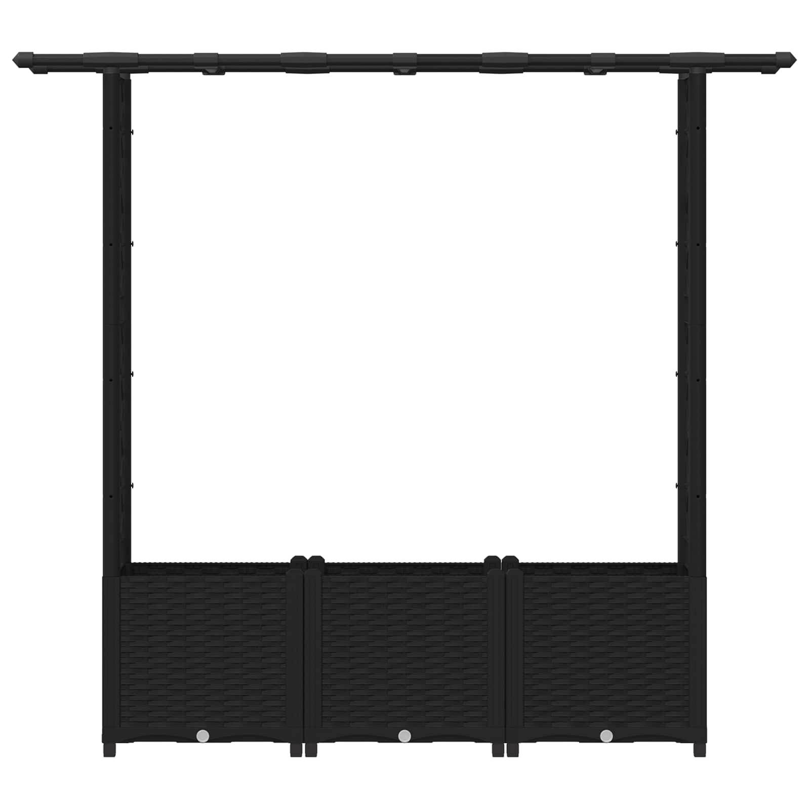 Hochbeet mit Rankgitter und Dach Schwarz 162,5 x 40 x 136 cm PP
