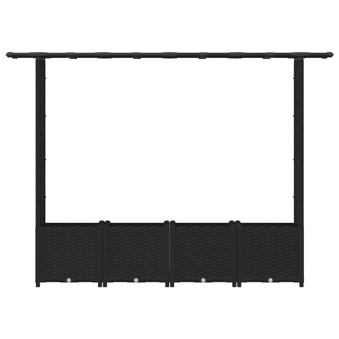 Hochbeet mit Rankgitter und Dach Schwarz 203 x 40 x 136 cm PP