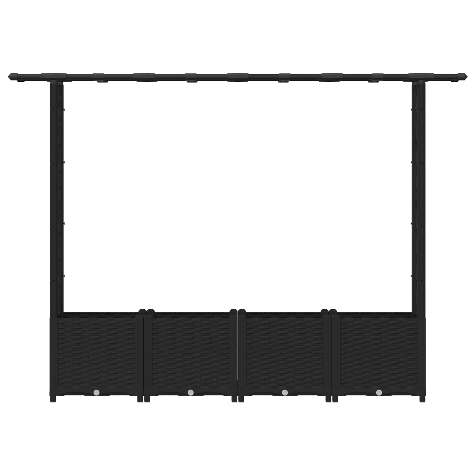 Hochbeet mit Rankgitter und Dach Schwarz 203 x 40 x 136 cm PP
