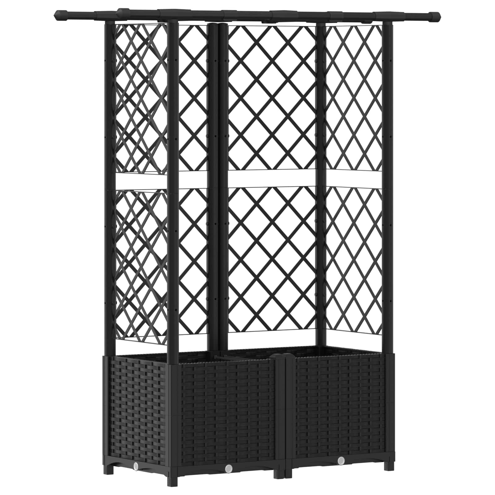 Hochbeet mit Rankgitter und Dach Schwarz 124 x 40 x 136 cm PP