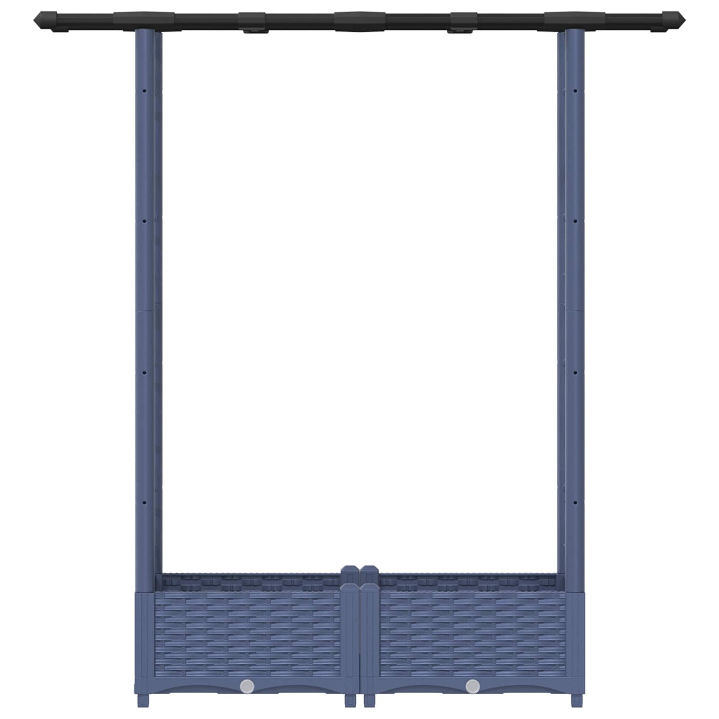 Hochbeet mit Rankgitter und Dach Grau 122,5 x 40 x 121 cm PP
