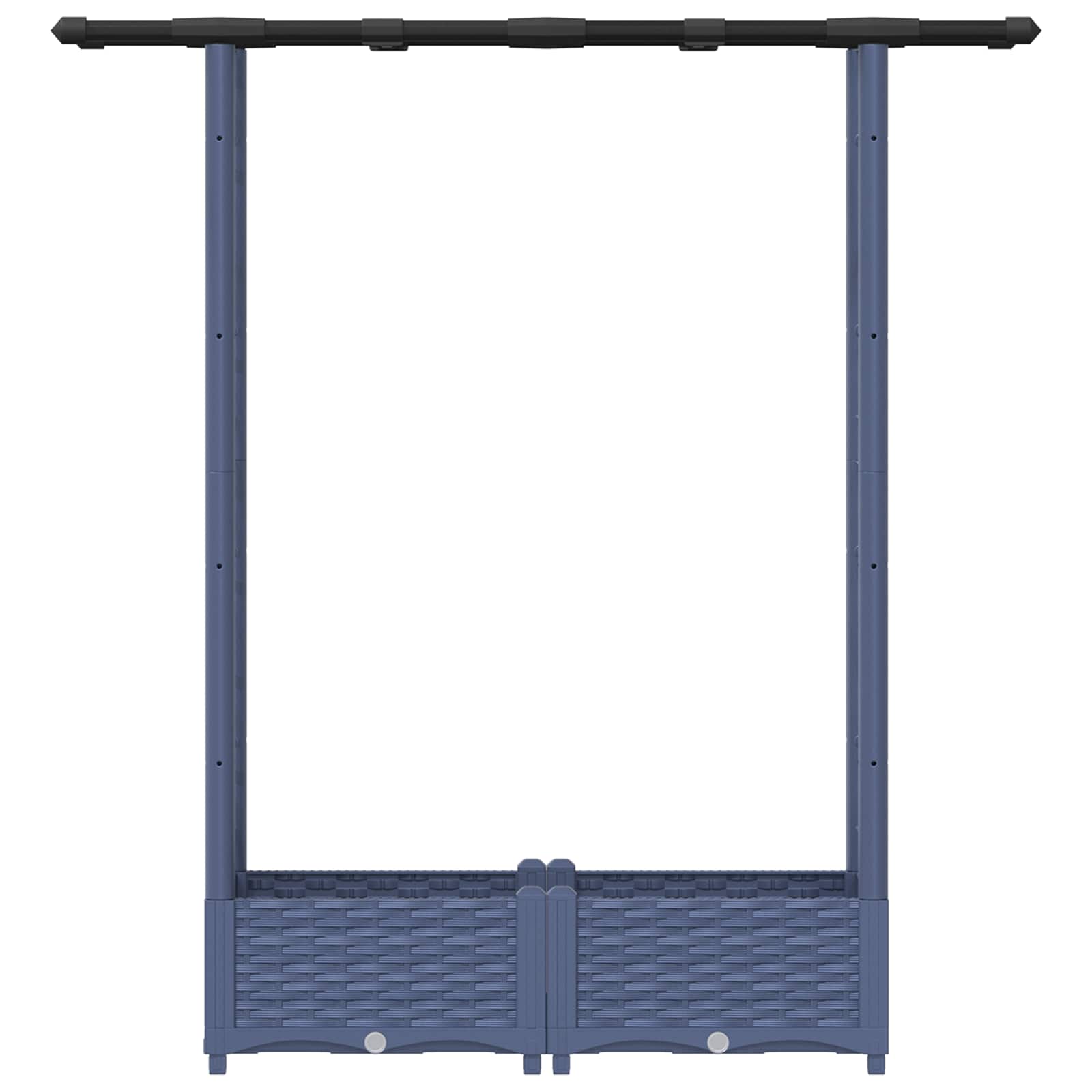 Hochbeet mit Rankgitter und Dach Grau 122,5 x 40 x 121 cm PP