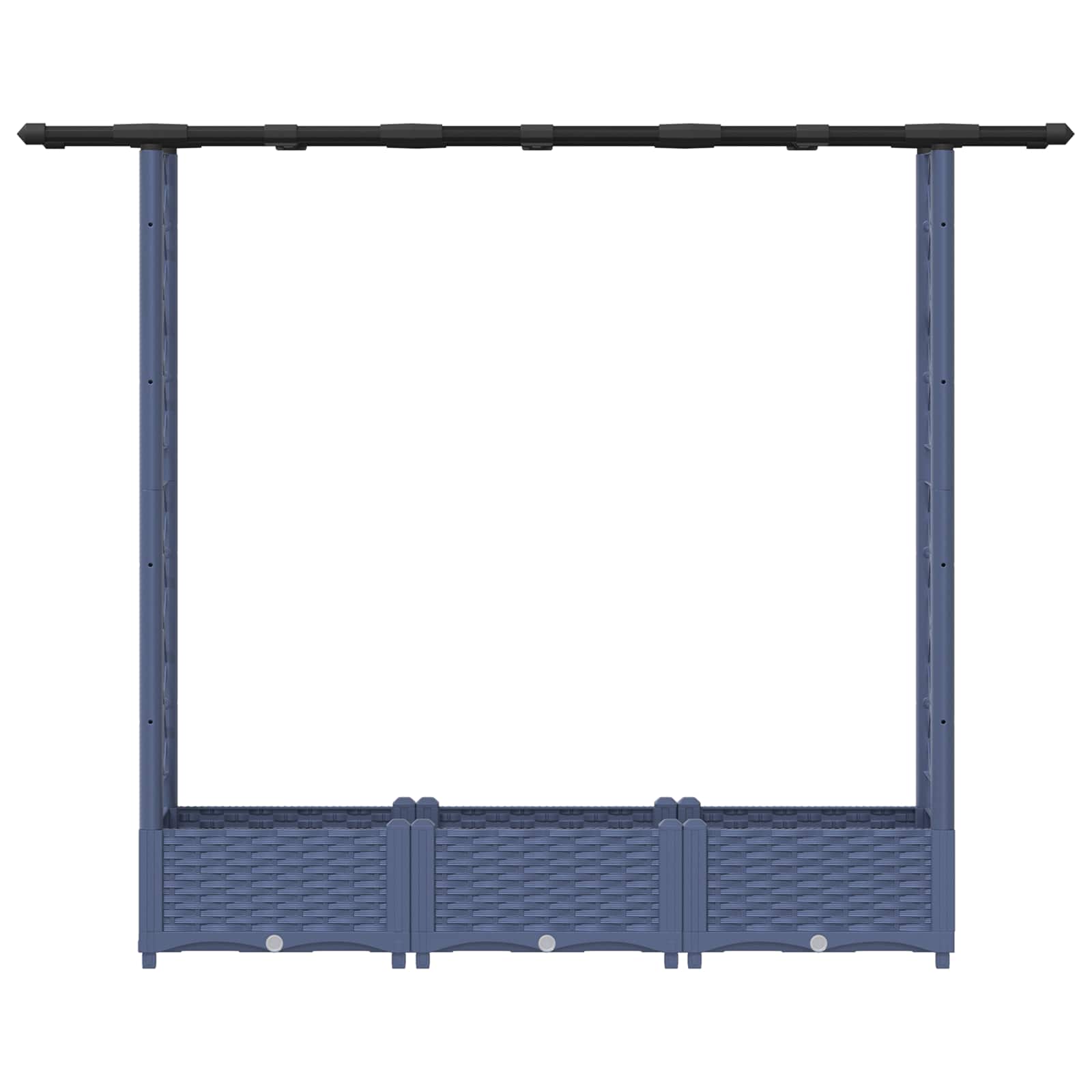 Hochbeet mit Rankgitter und Dach Grau 164 x 40 x 121 cm PP
