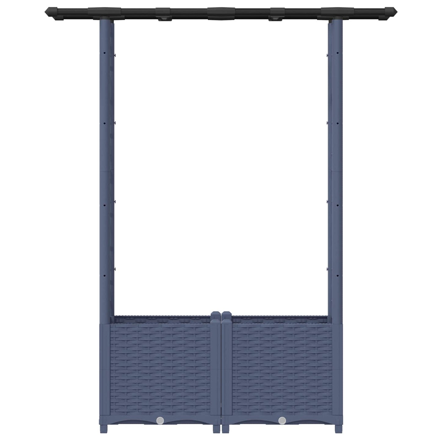 Hochbeet mit Rankgitter und Dach Grau 124,5 x 40 x 136 cm PP