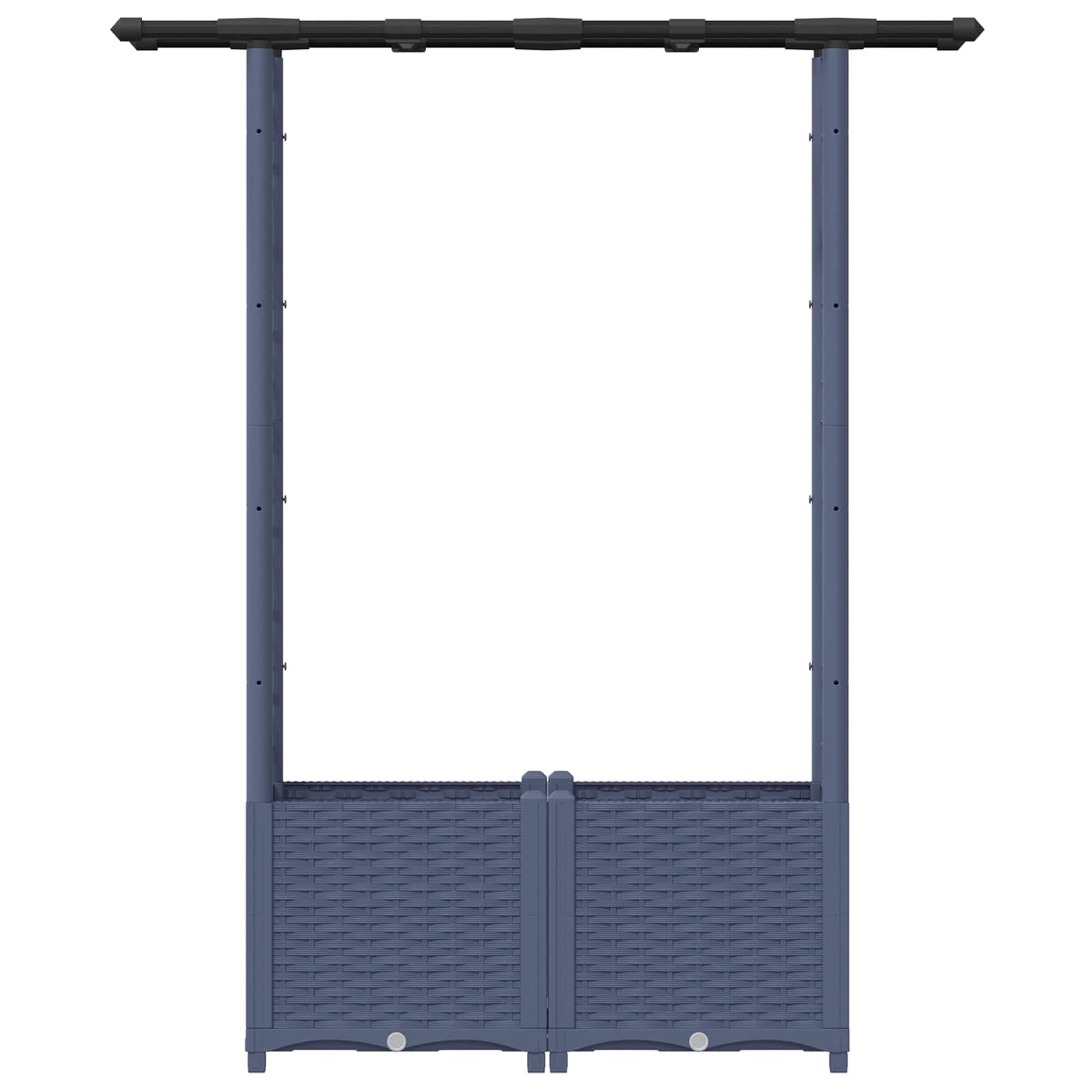 Hochbeet mit Rankgitter und Dach Grau 124,5 x 40 x 136 cm PP