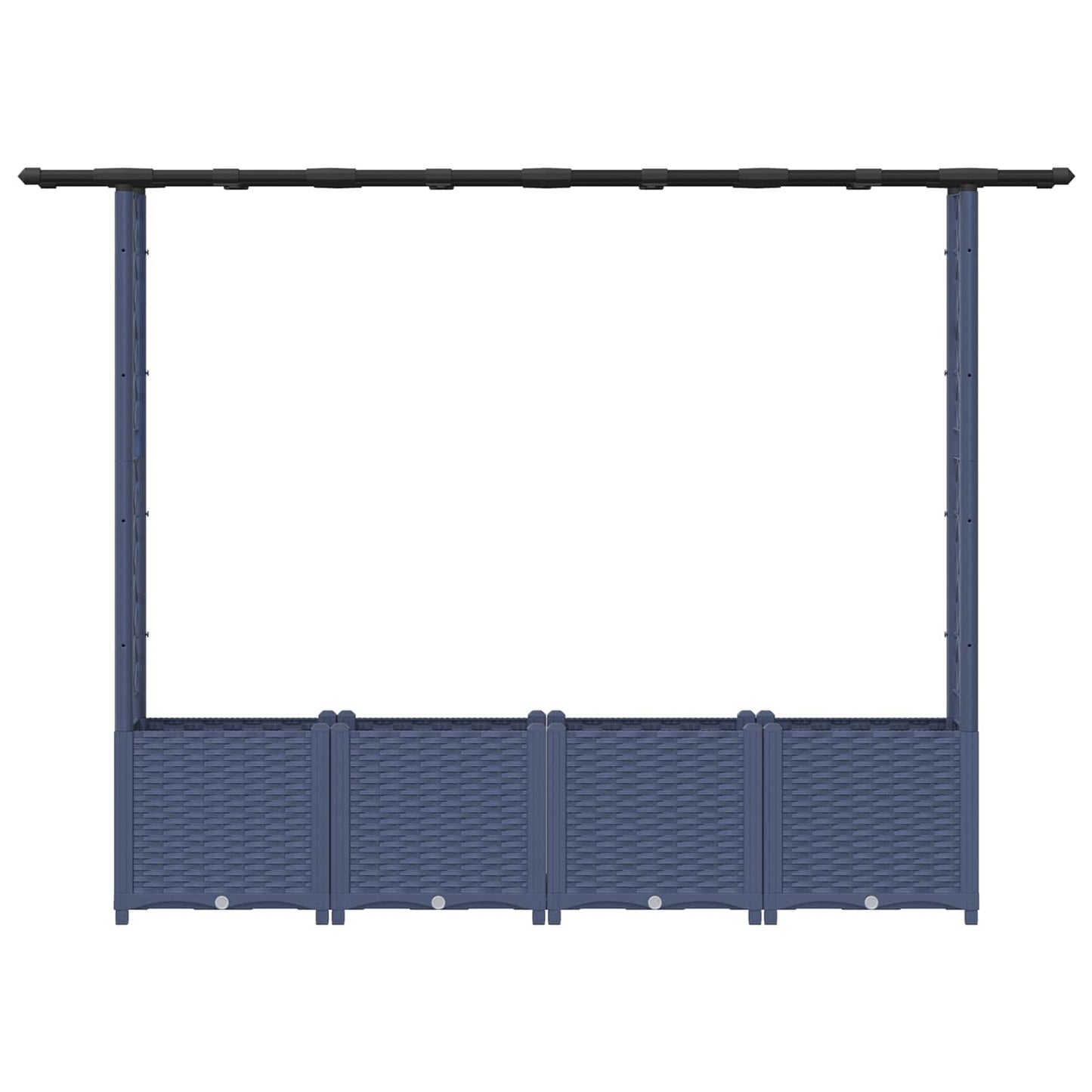 Hochbeet mit Rankgitter und Dach Grau 203 x 40 x 136 cm PP