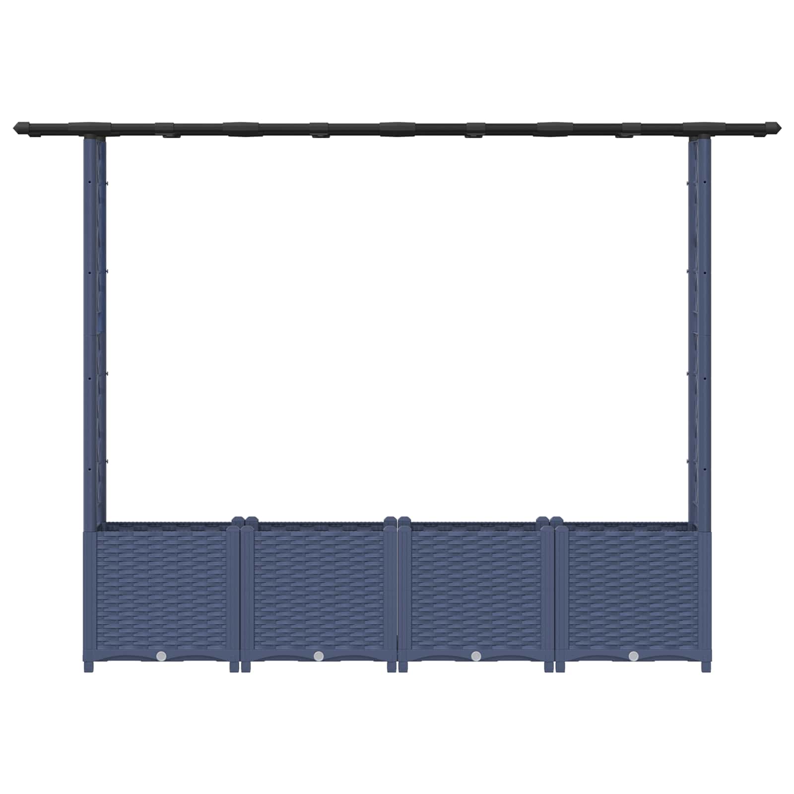 Hochbeet mit Rankgitter und Dach Grau 203 x 40 x 136 cm PP