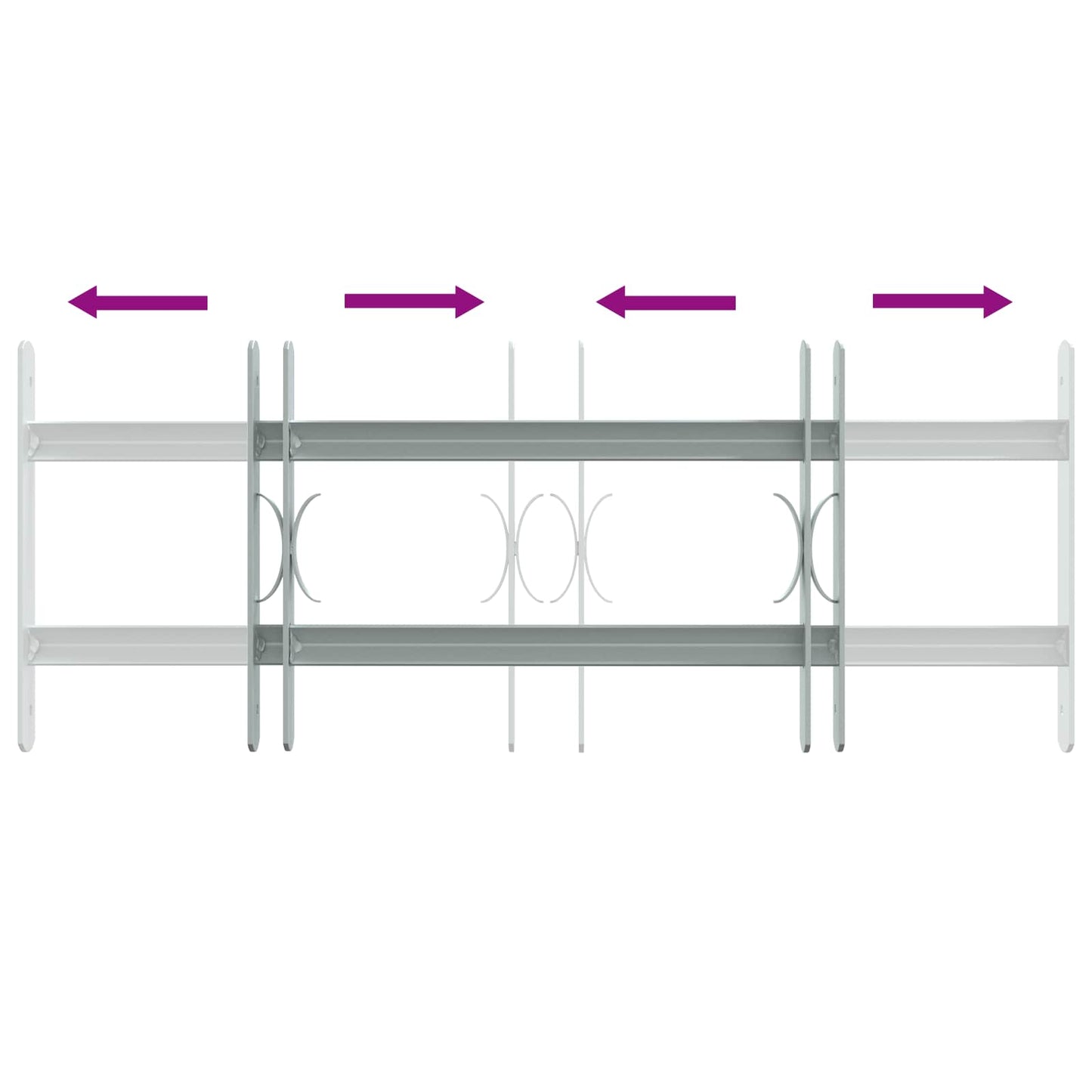 Sicherheitsgitter für Fenster mit 2 Querstangen 3 Stk.