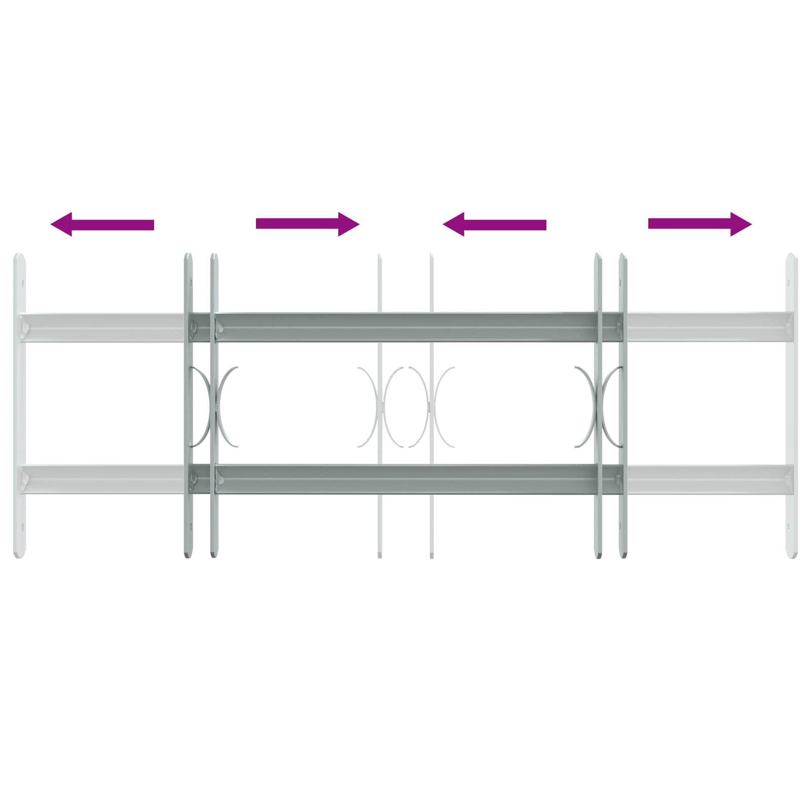 Sicherheitsgitter für Fenster mit 2 Querstangen 3 Stk.