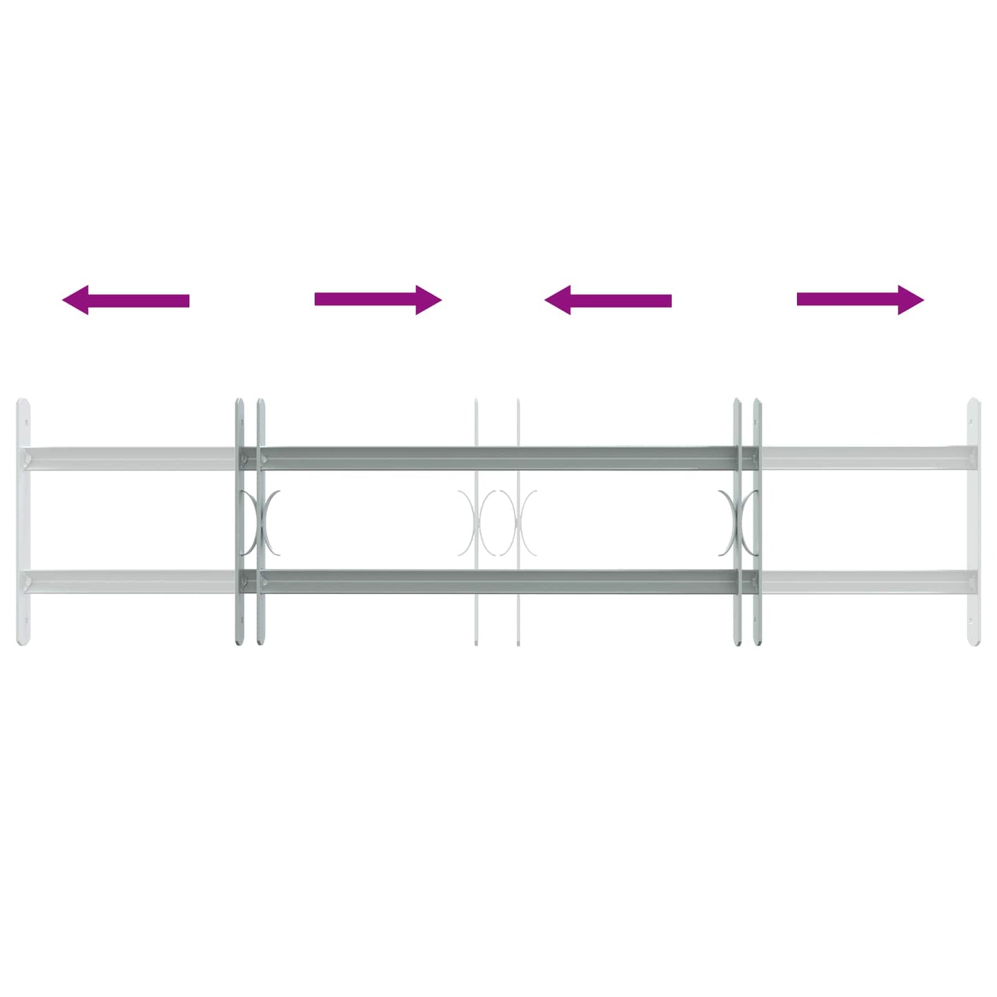 Sicherheitsgitter für Fenster mit 2 Querstangen 3 Stk.