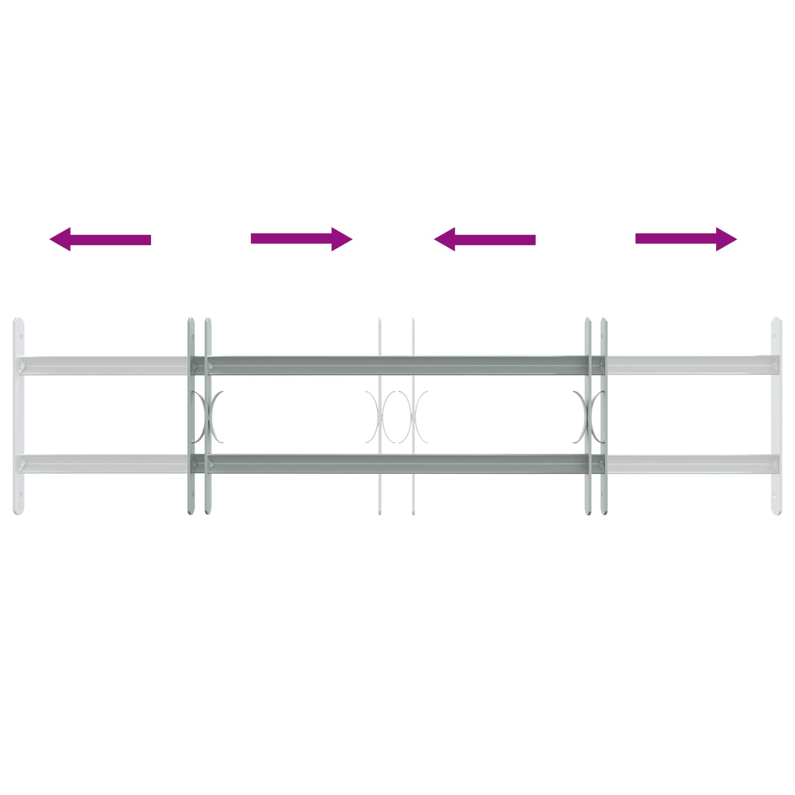 Sicherheitsgitter für Fenster mit 2 Querstangen 3 Stk.