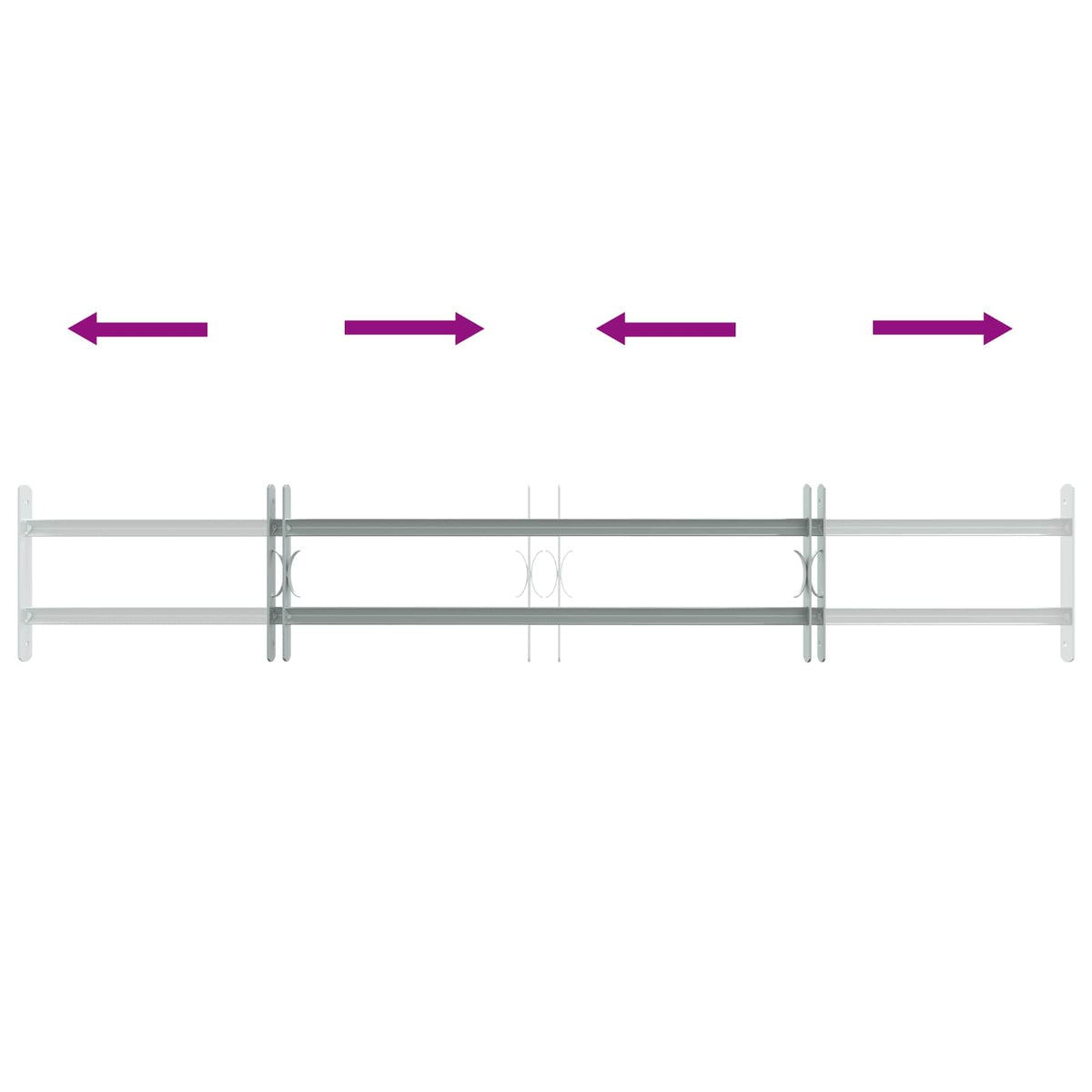 Sicherheitsgitter für Fenster mit 2 Querstangen 3 Stk.