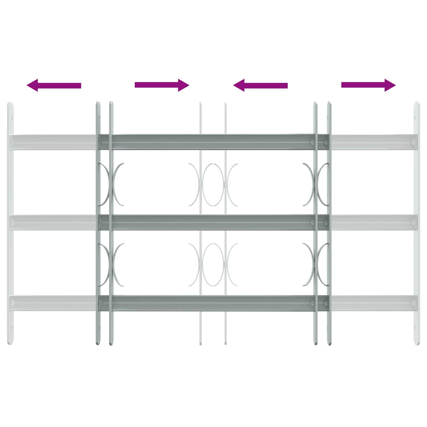 Sicherheitsgitter für Fenster mit 3 Querstangen 3 Stk.