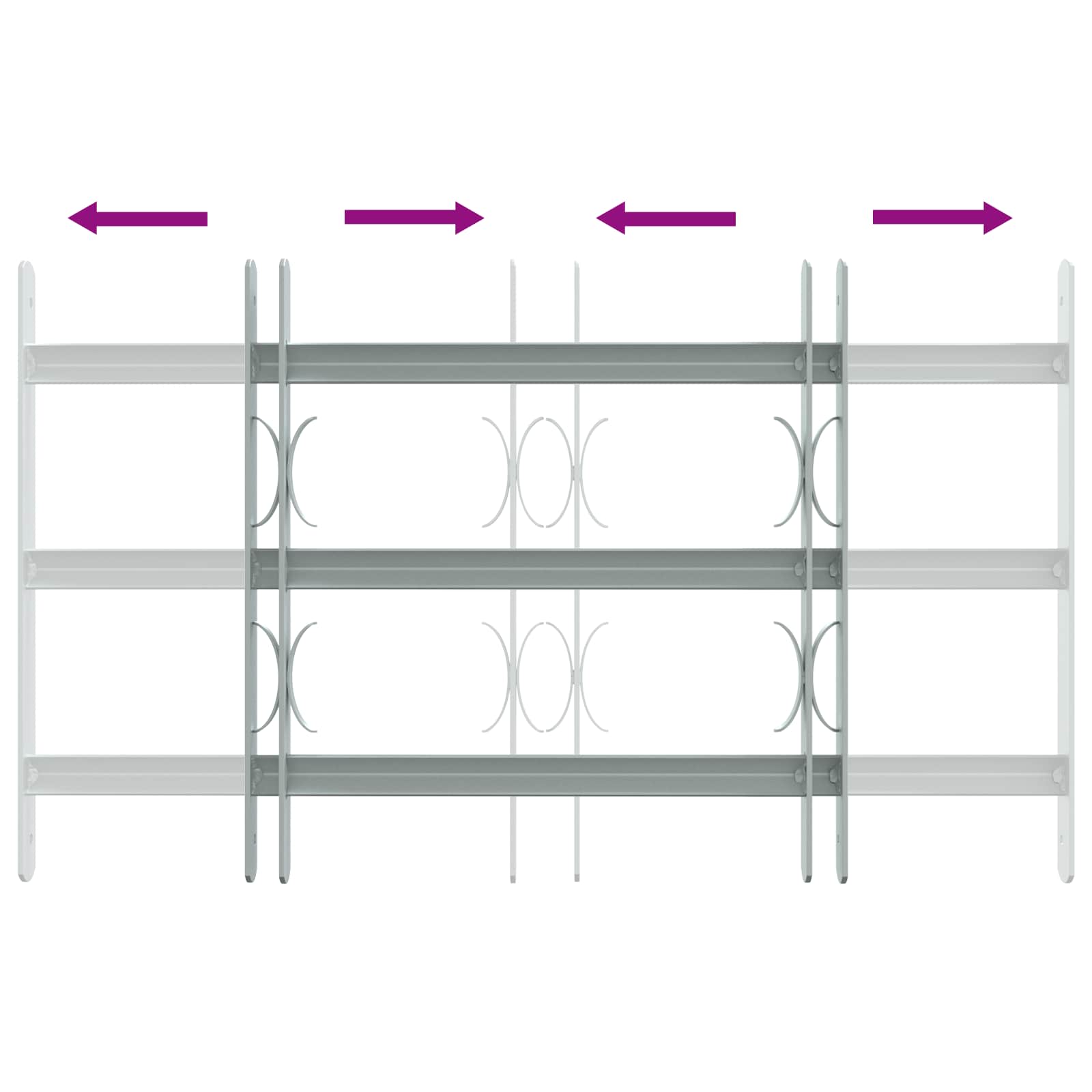Sicherheitsgitter für Fenster mit 3 Querstangen 3 Stk.