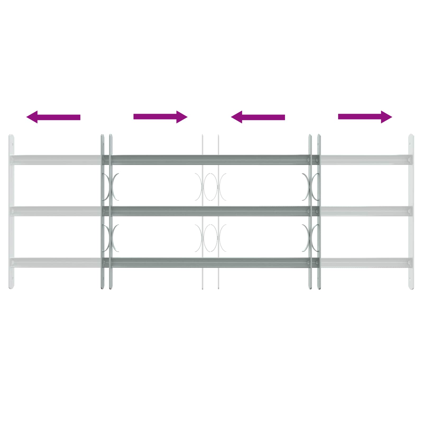 Sicherheitsgitter für Fenster mit 3 Querstangen 3 Stk.