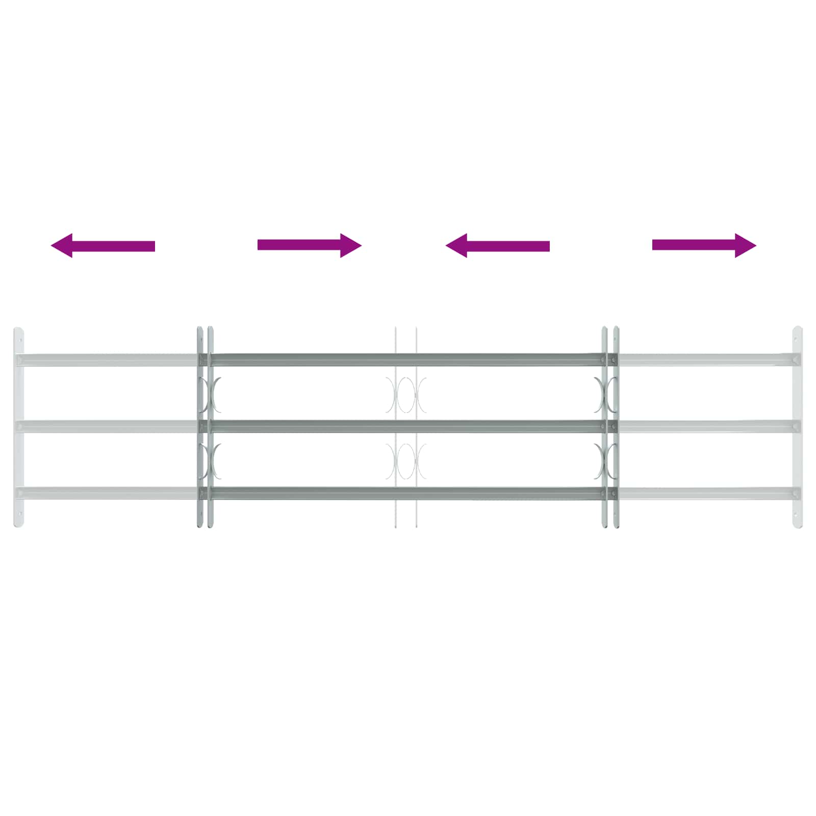 Sicherheitsgitter für Fenster mit 3 Querstangen 3 Stk.