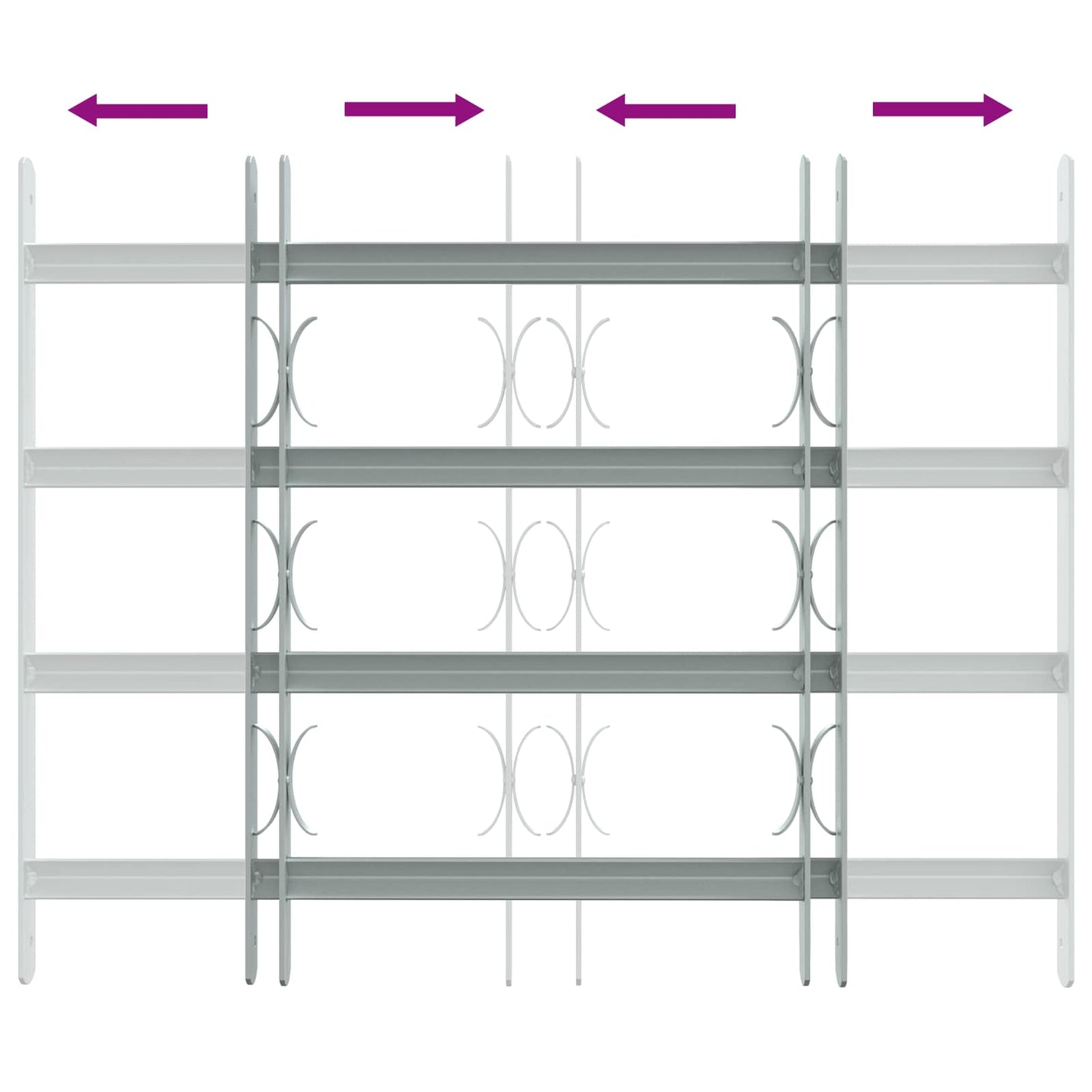 Sicherheitsgitter für Fenster mit 4 Querstangen 3 Stk.