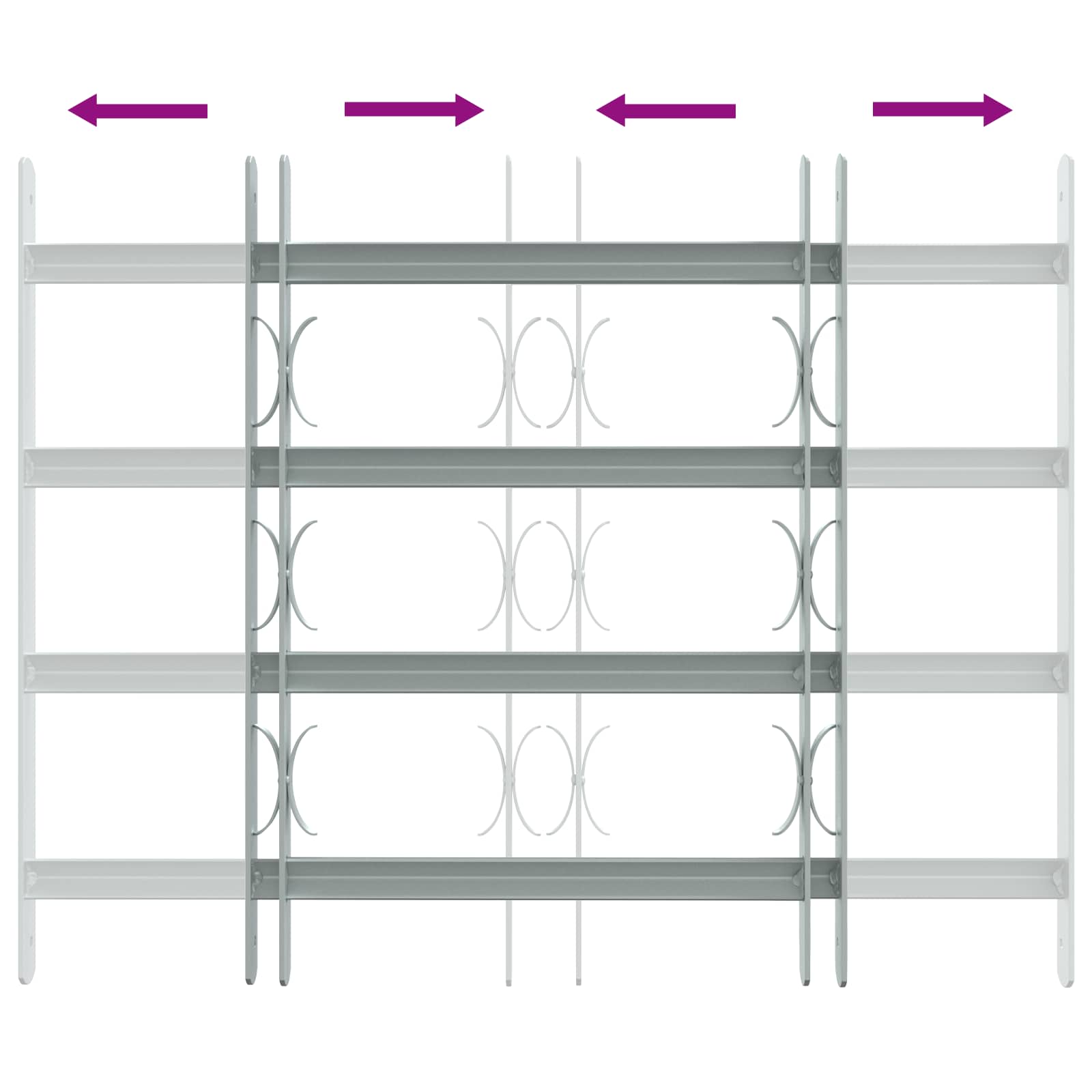 Sicherheitsgitter für Fenster mit 4 Querstangen 3 Stk.
