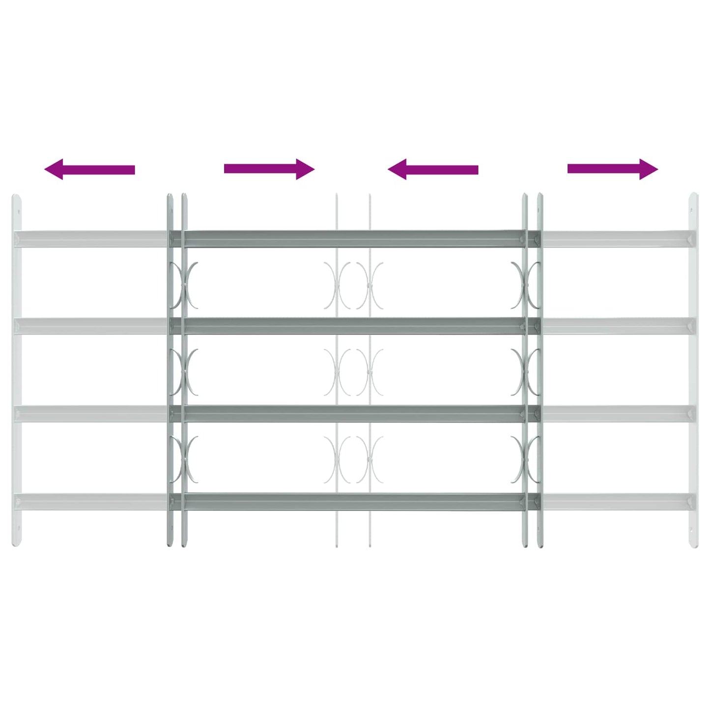 Sicherheitsgitter für Fenster mit 4 Querstangen 3 Stk.