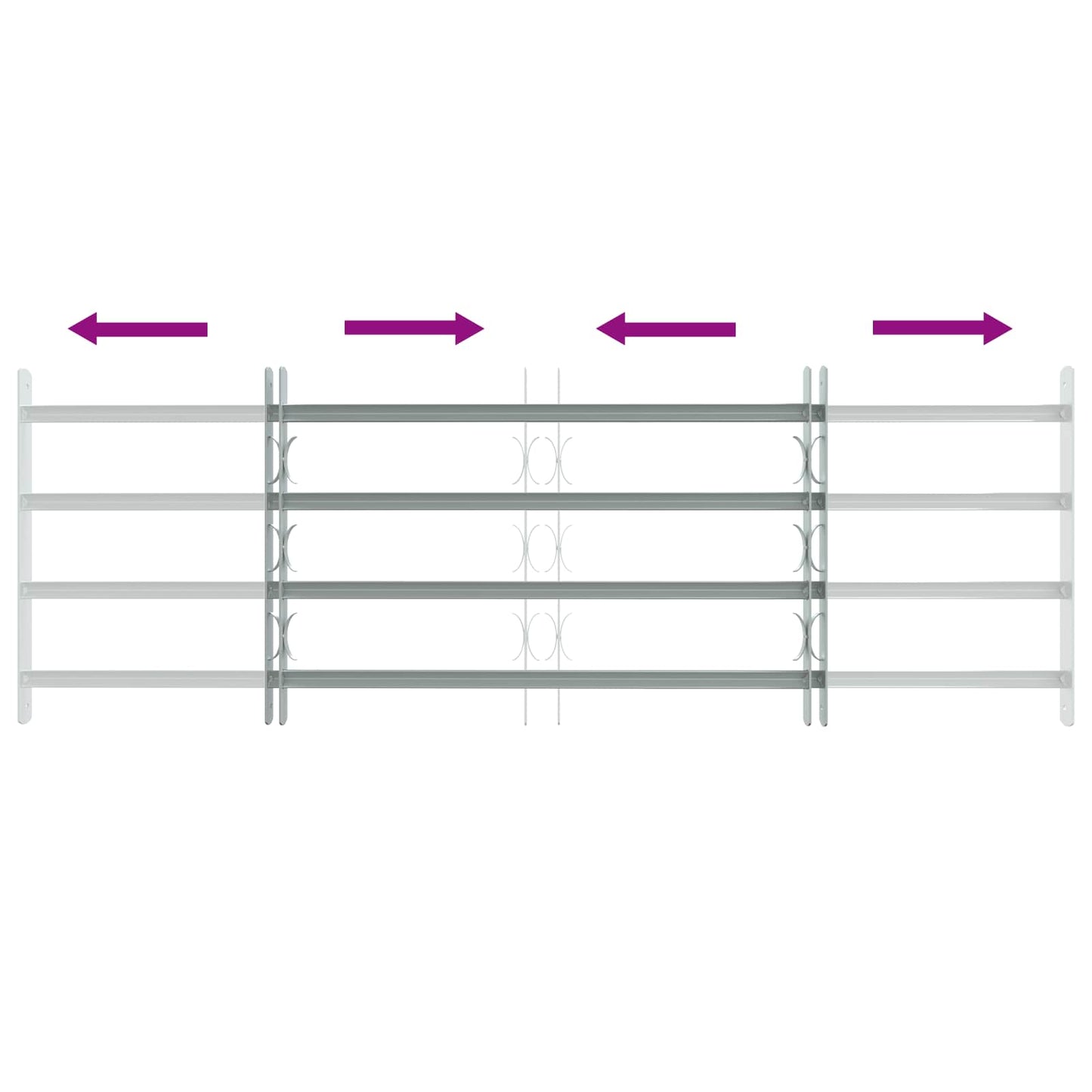 Sicherheitsgitter für Fenster mit 4 Querstangen 3 Stk.