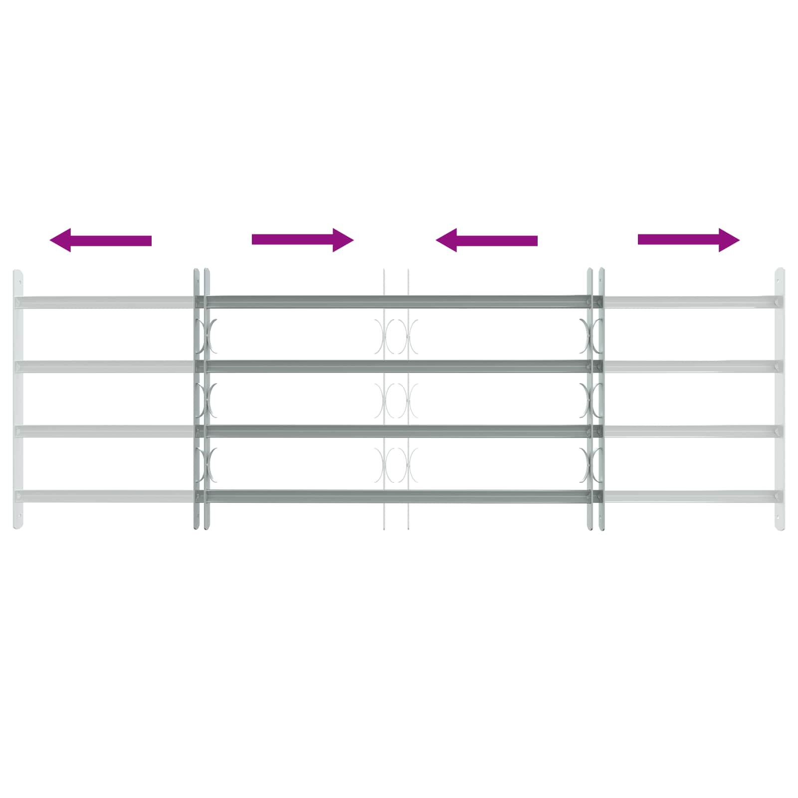 Sicherheitsgitter für Fenster mit 4 Querstangen 3 Stk.