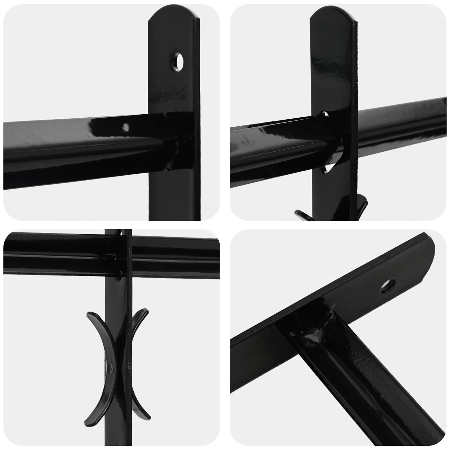 Sicherheitsgitter für Fenster mit 2 Querstangen 3 Stk. 43-74 cm