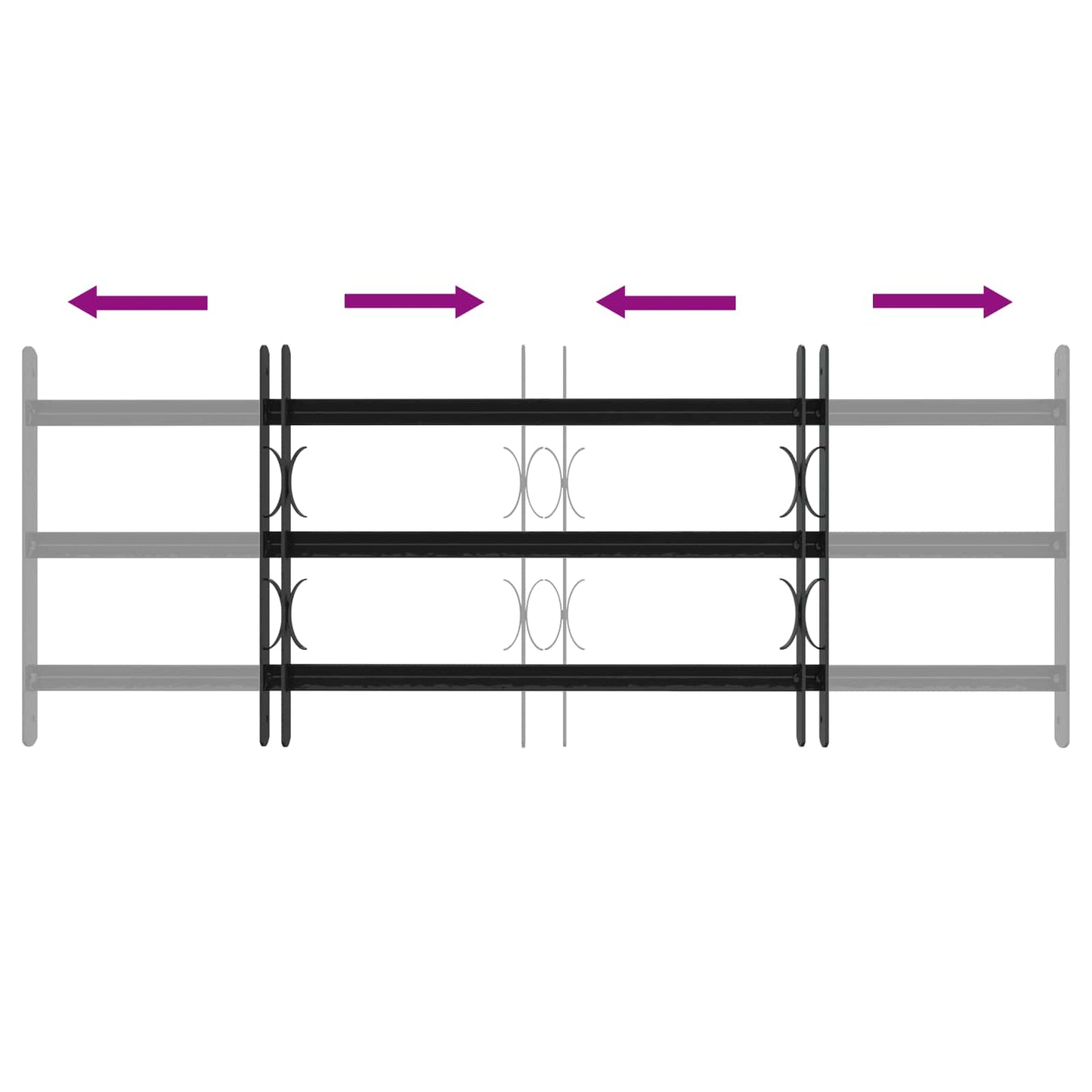 Sicherheitsgitter für Fenster mit 3 Querstangen 3 Stk.