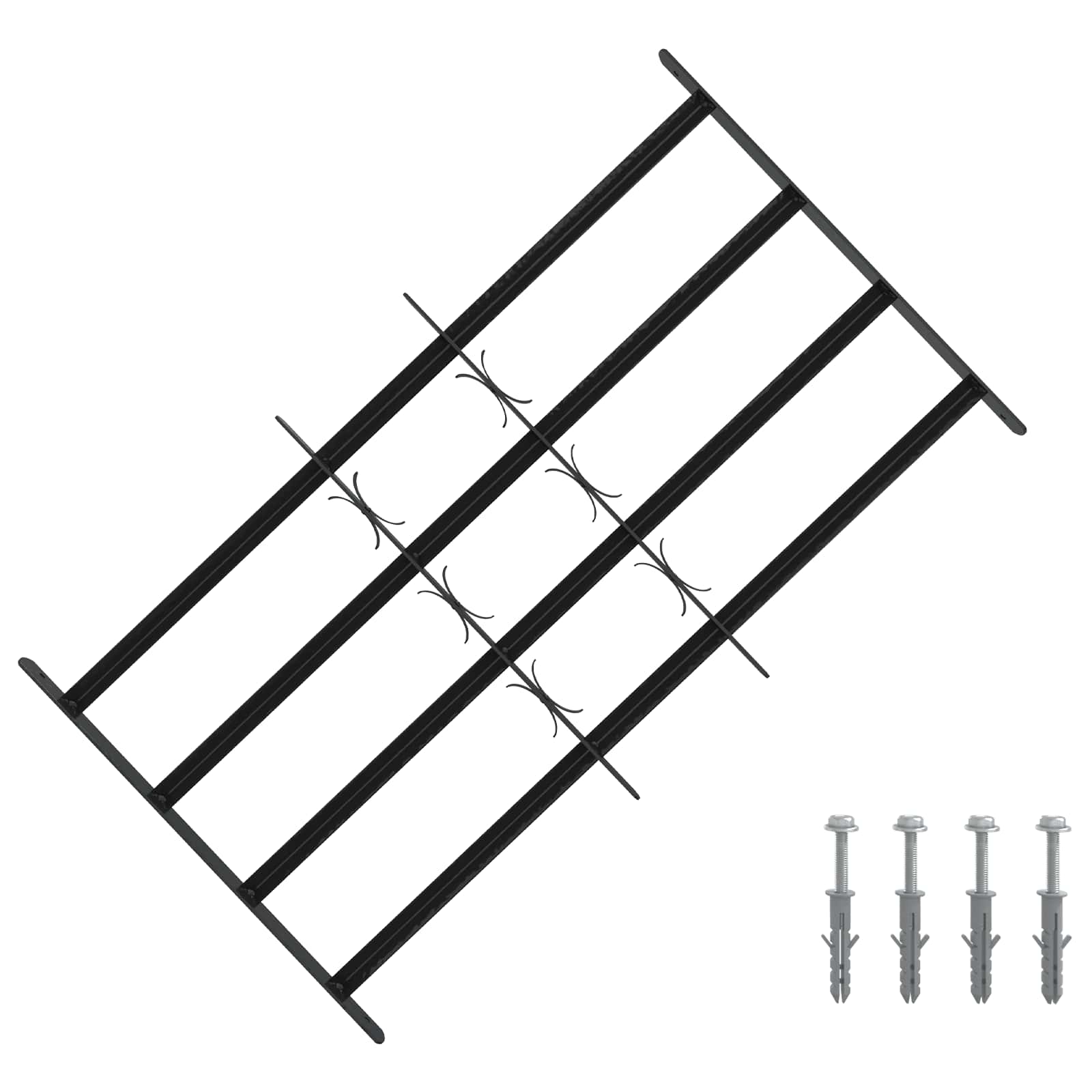 Sicherheitsgitter für Fenster mit 4 Querstangen 3 Stk.