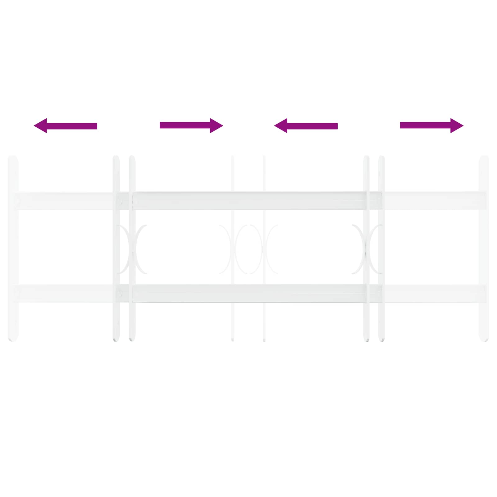 Sicherheitsgitter für Fenster mit 2 Querstangen 3 stk. 43-74 cm