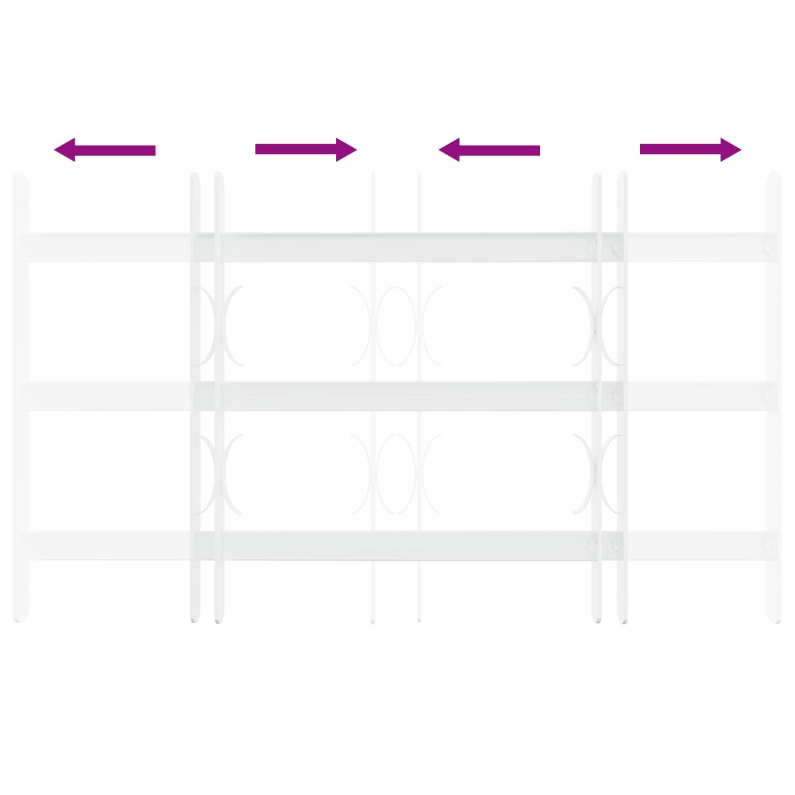 Sicherheitsgitter für Fenster mit 3 Querstreben 3 stk. 43-74 cm