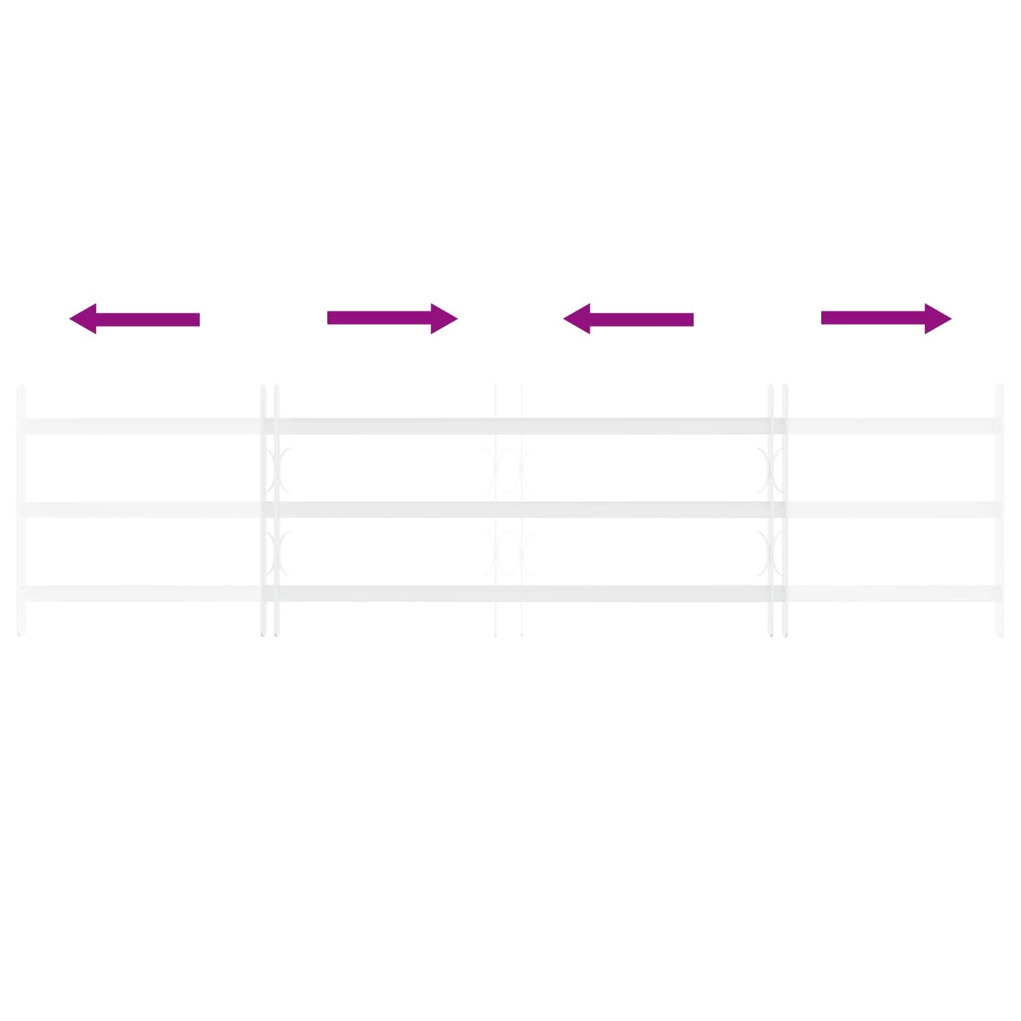 Sicherheitsgitter für Fenster mit 3 Querstangen 3 stk.