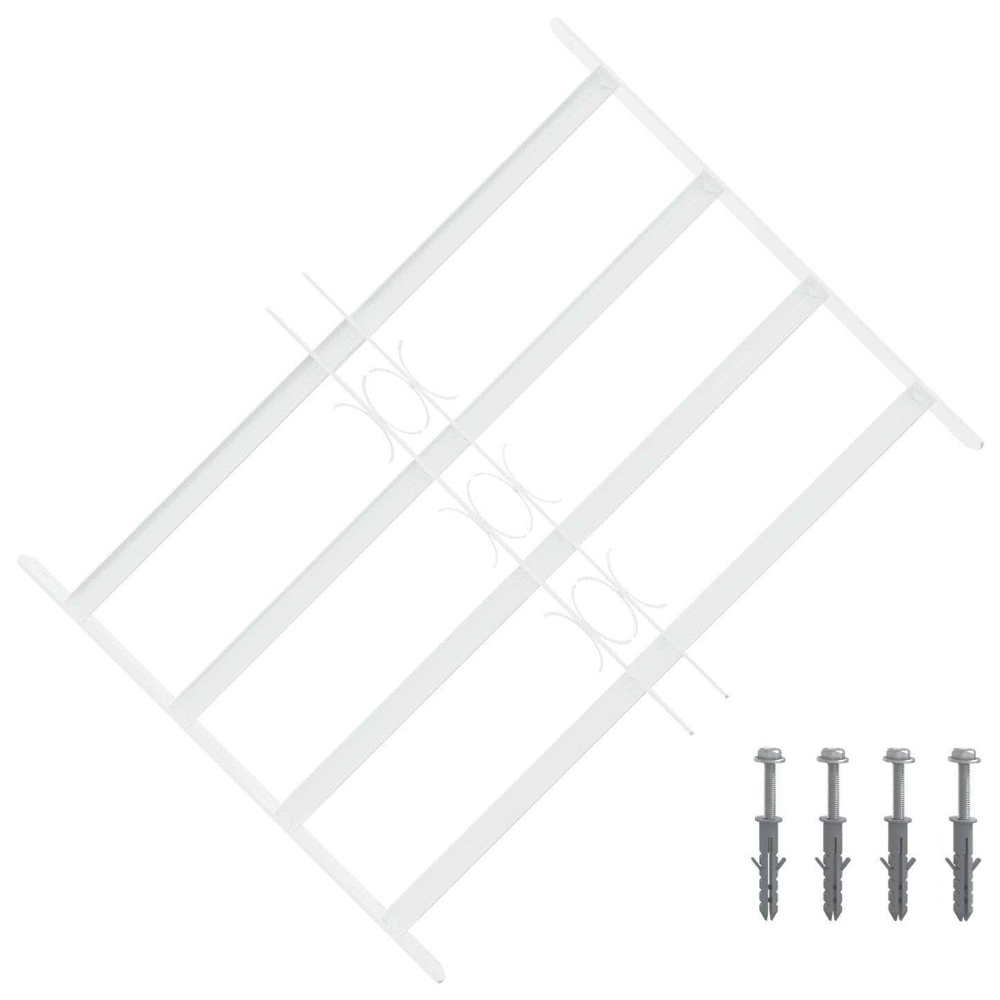 Security Grille for Windows with 4 Crossbars 3 stk. 43-74 cm