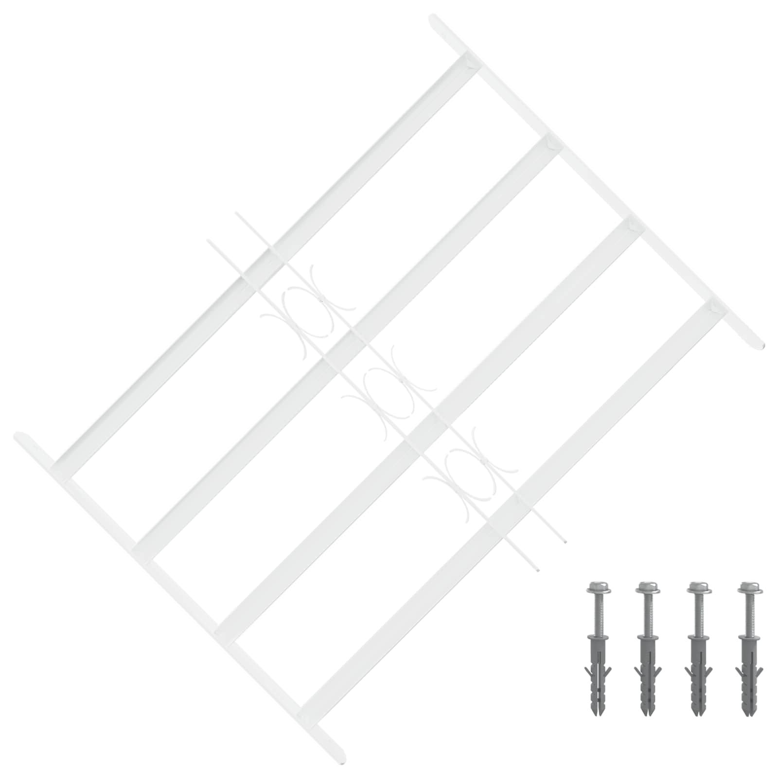 Security Grille for Windows with 4 Crossbars 3 stk. 43-74 cm
