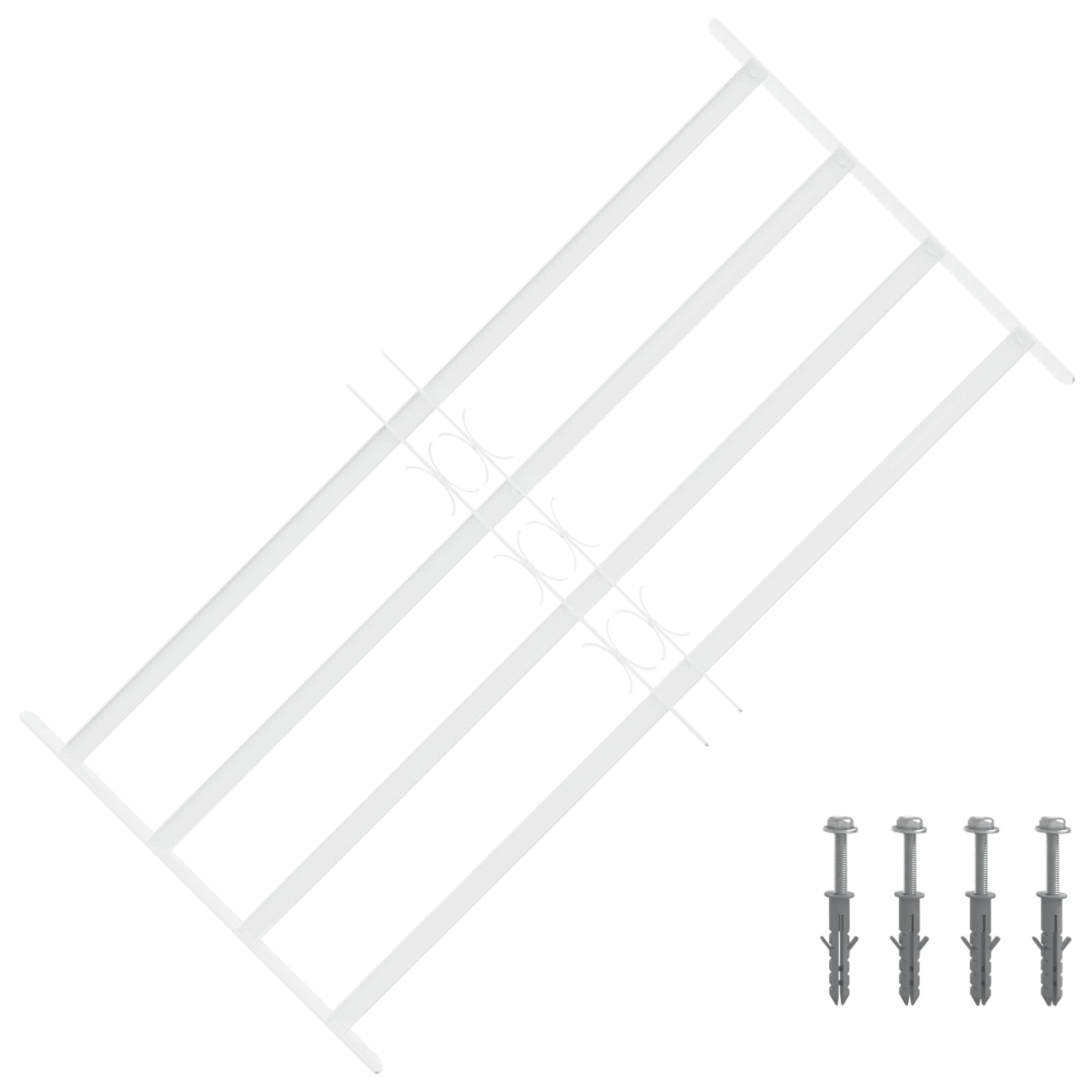 Security Grille for Windows with 4 Crossbars 3 stk. 63-114 cm