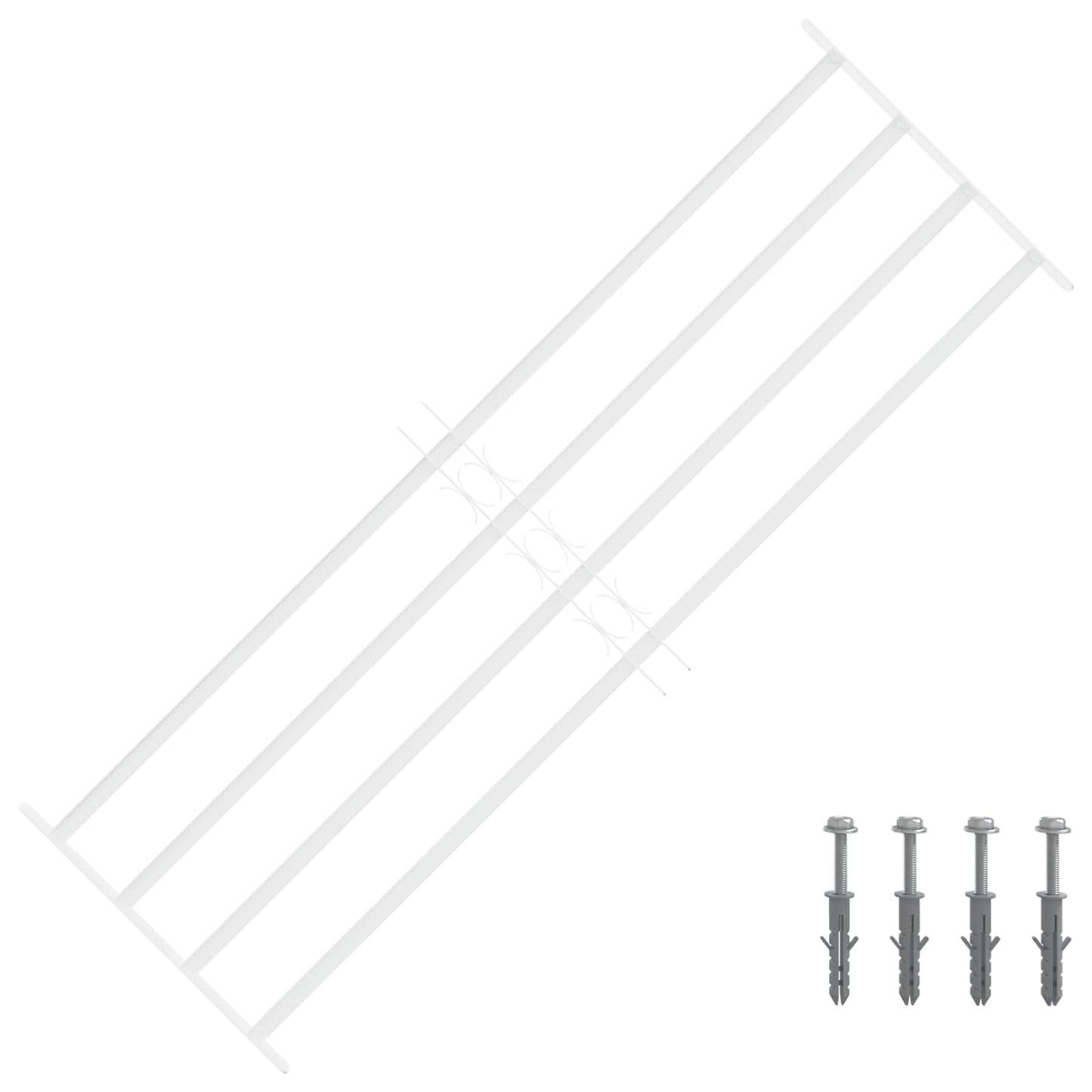 Security Grille for Windows with 4 Crossbars 3 stk. 93-174 cm