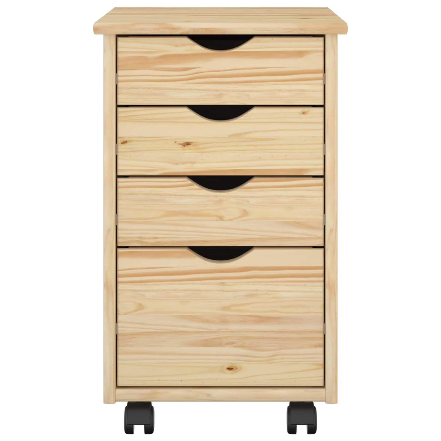 Rollschrank Mit Rad Braun 34 x 39 x 56 cm Massives Kiefernholz