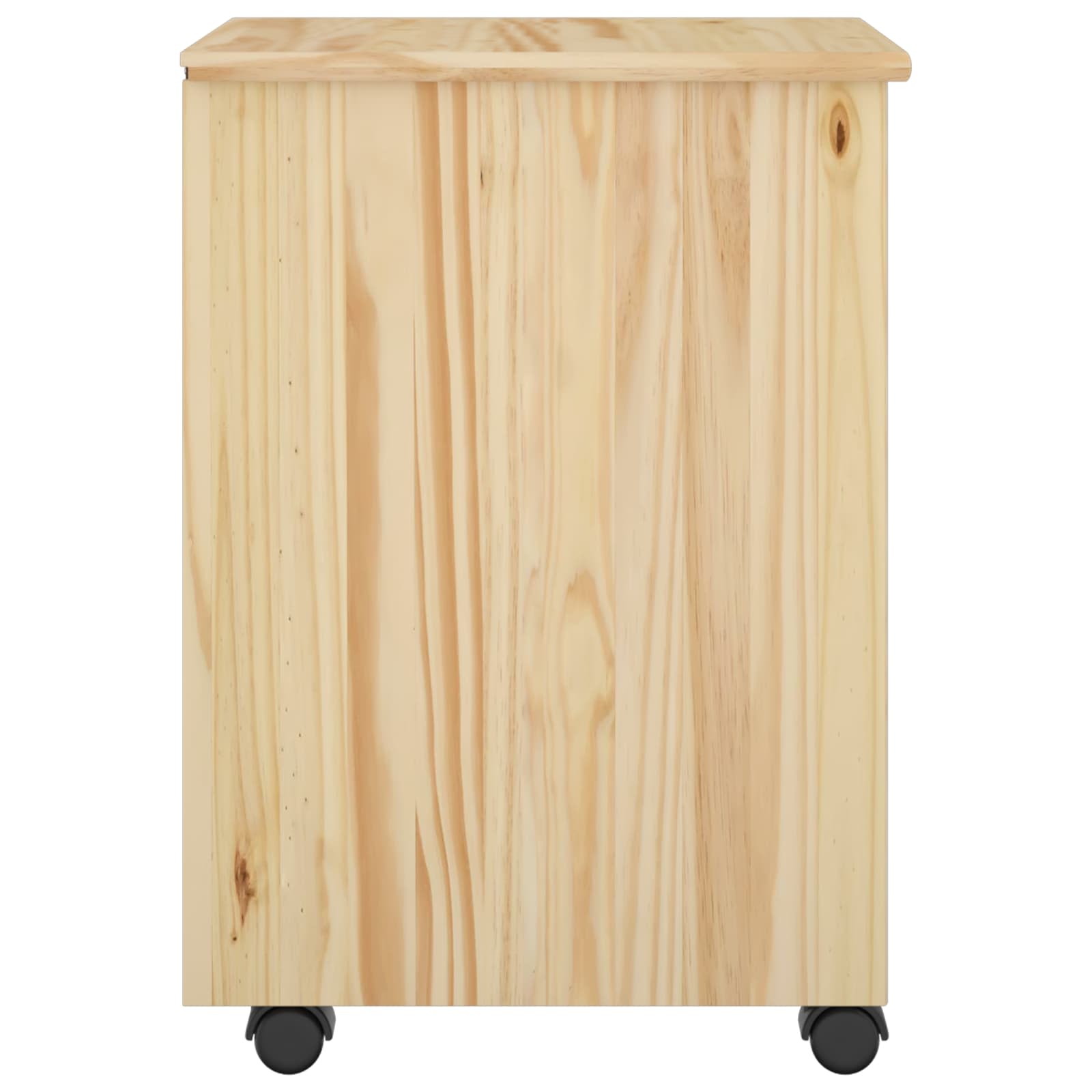 Rollschrank Mit Rad Braun 34 x 39 x 56 cm Massives Kiefernholz