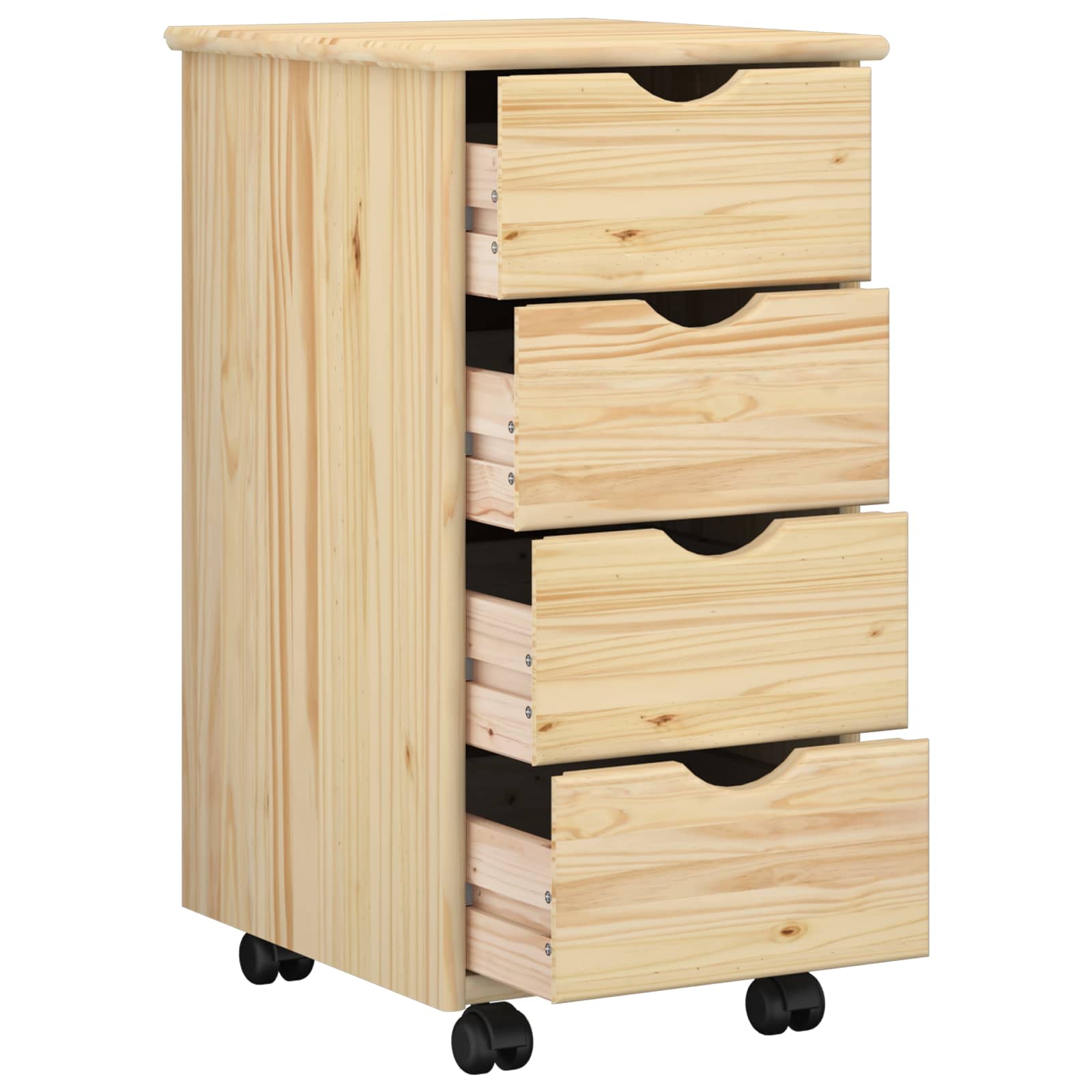 Rollschrank 34 x 39 x 65,5 cm Massivholz Kiefer Braun