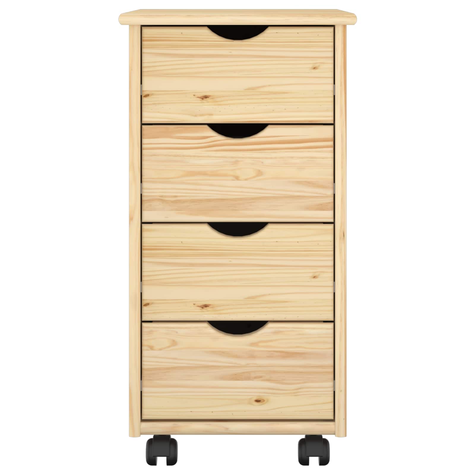 Rollschrank 34 x 39 x 65,5 cm Massivholz Kiefer Braun