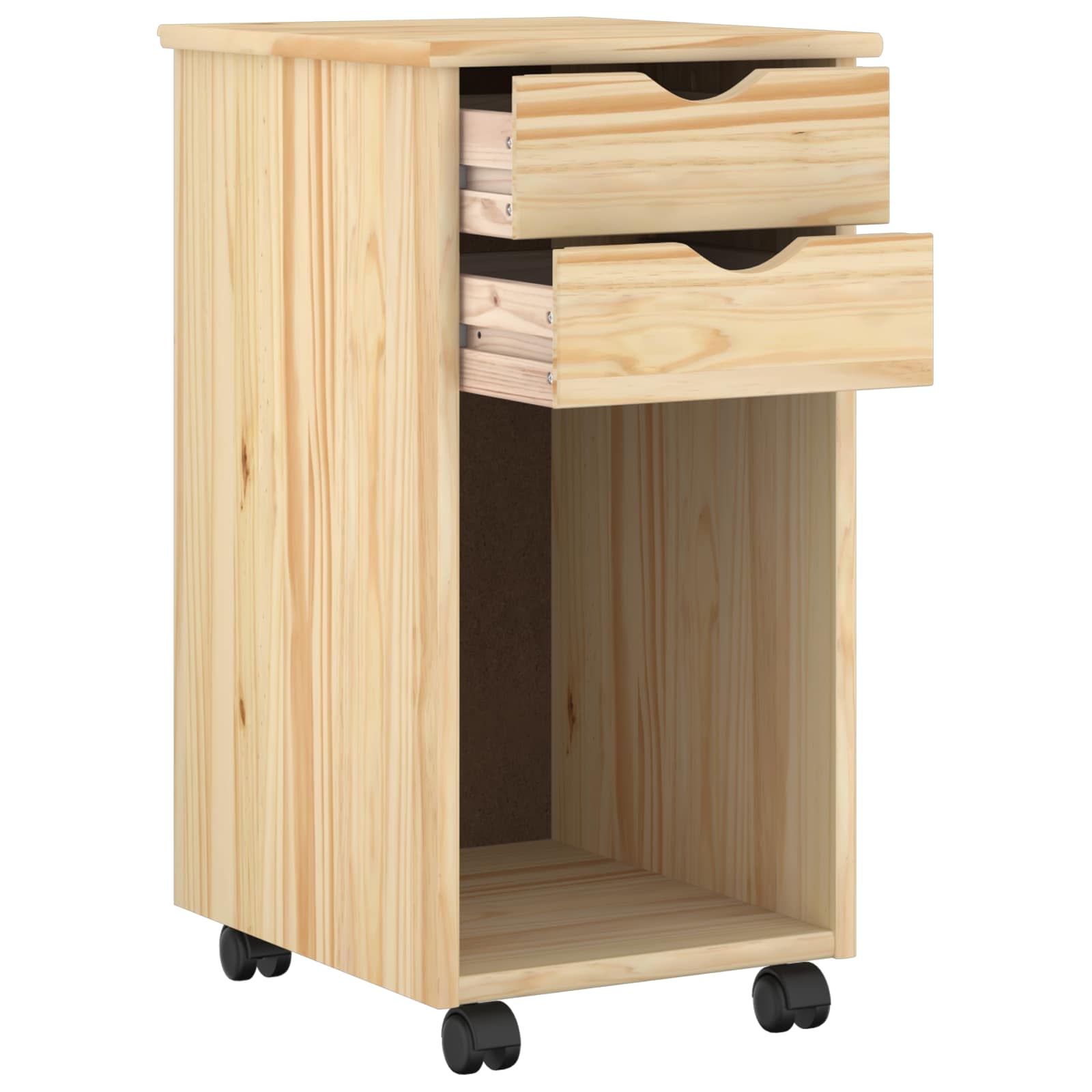 Rollschrank 34 x 39 x 65,5 cm Massives Kiefernholz Braun