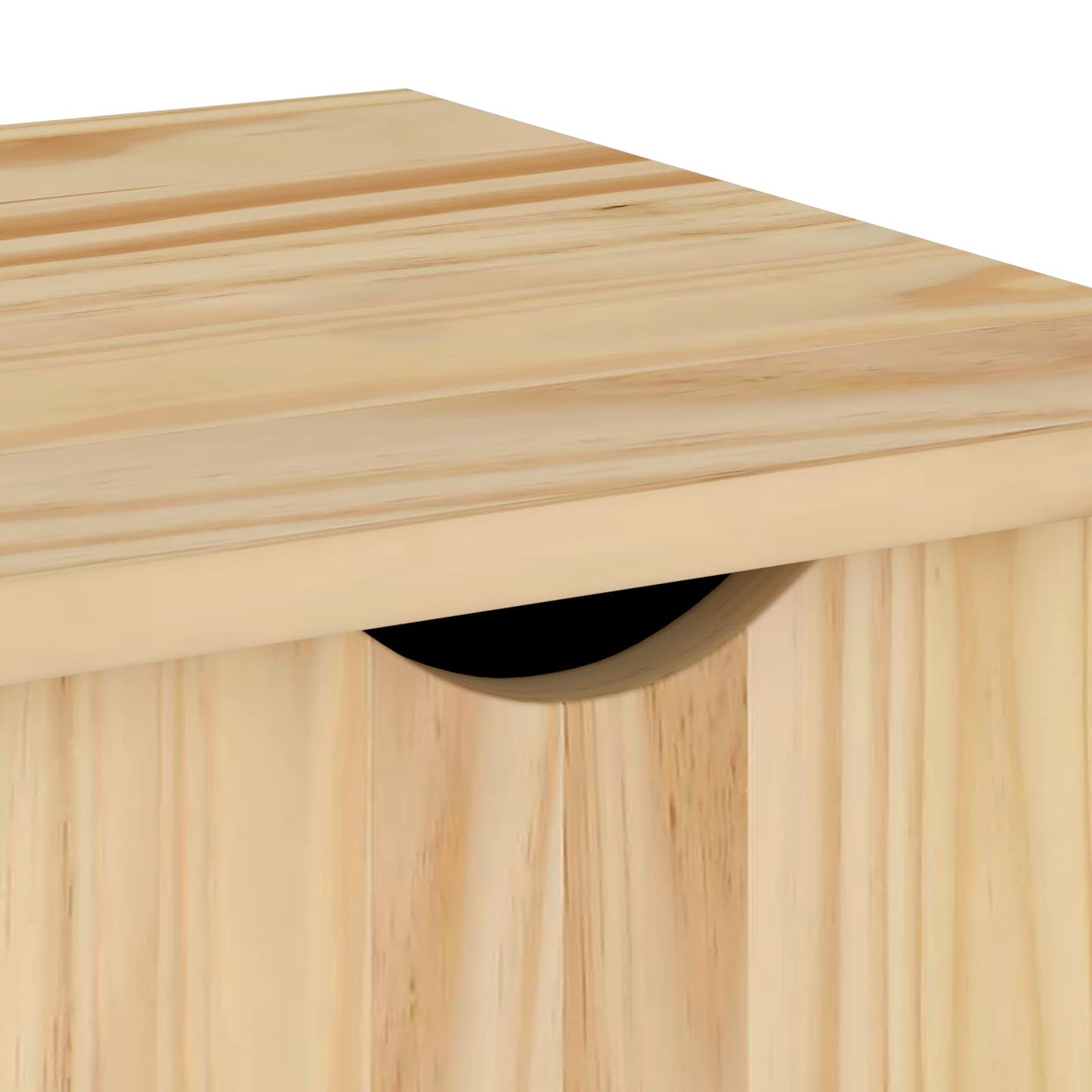 Rollschrank Mit Rad Braun 34 x 39 x 65,5 cm Massivholz Kiefer