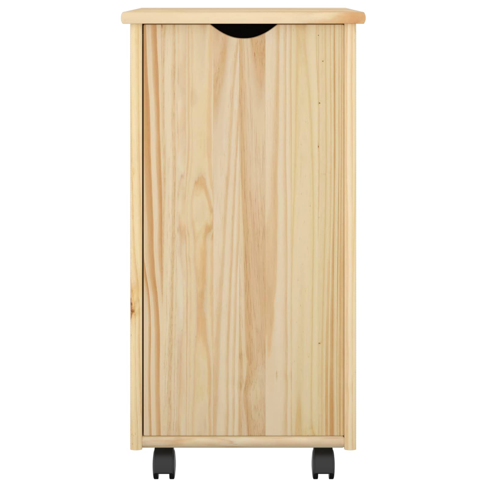 Rollschrank Mit Rad Braun 34 x 39 x 65,5 cm Massivholz Kiefer