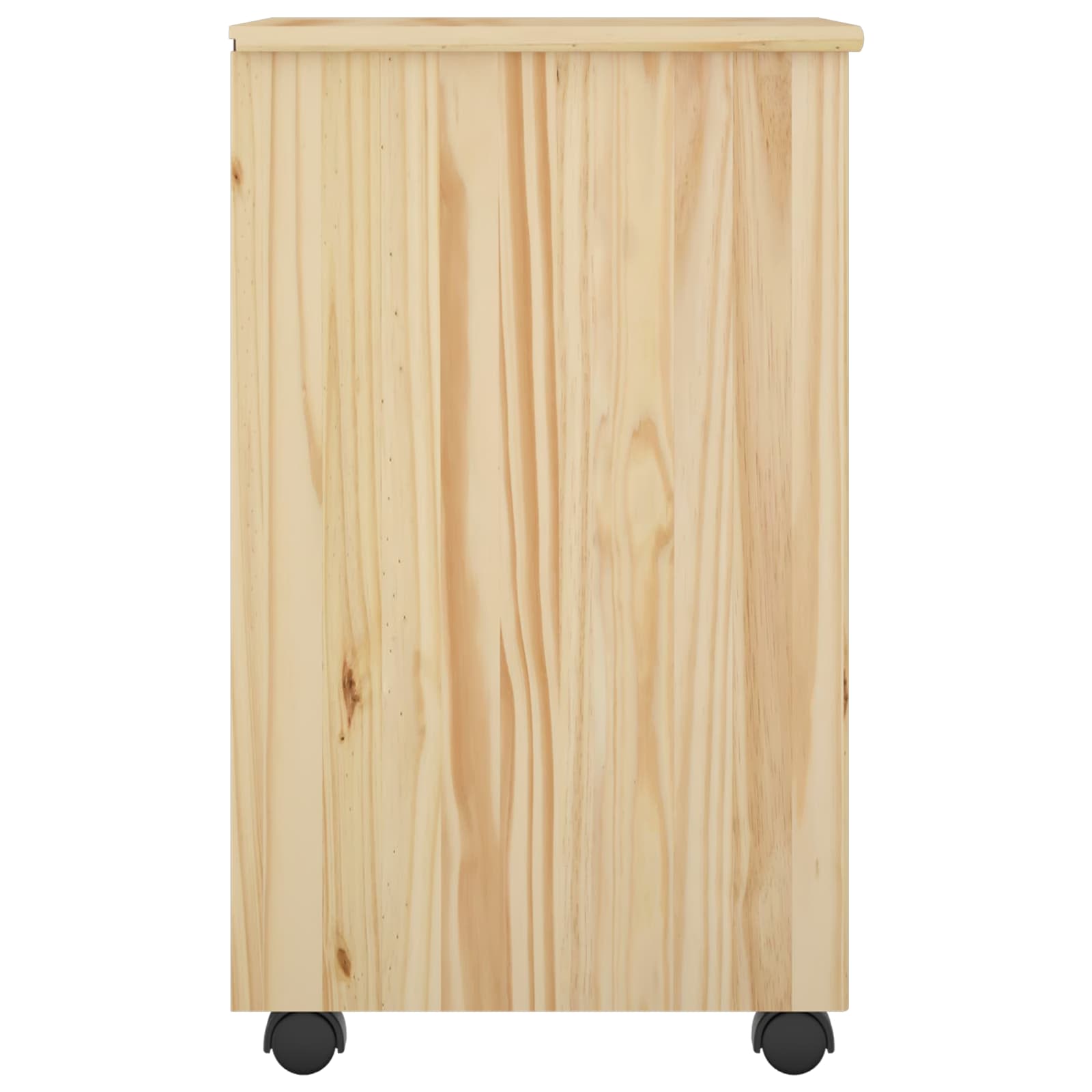 Rollschrank Mit Rad Braun 34 x 39 x 65,5 cm Massivholz Kiefer