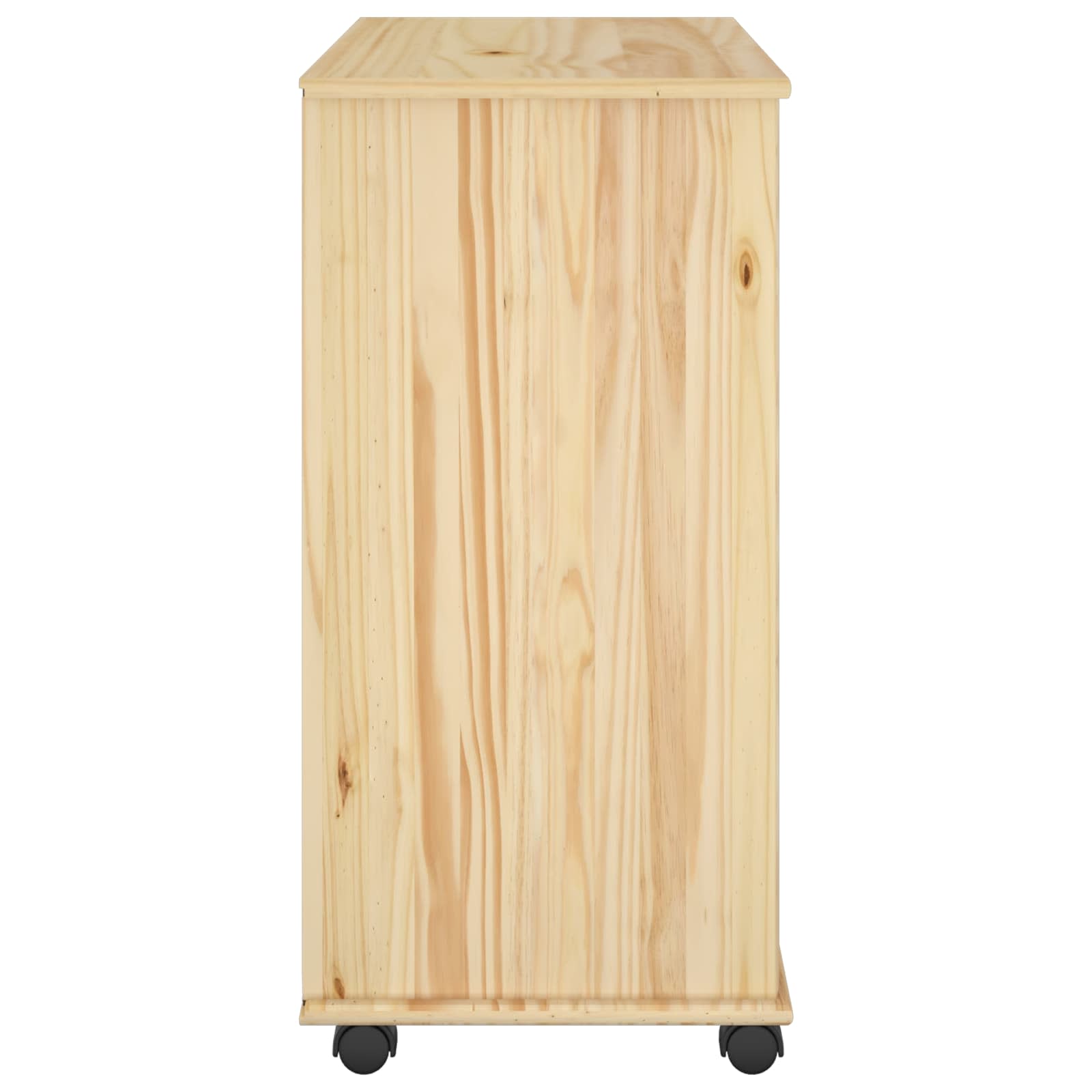 Rollschrank 63,5 x 39 x 79 cm Massivholz Kiefer Braun