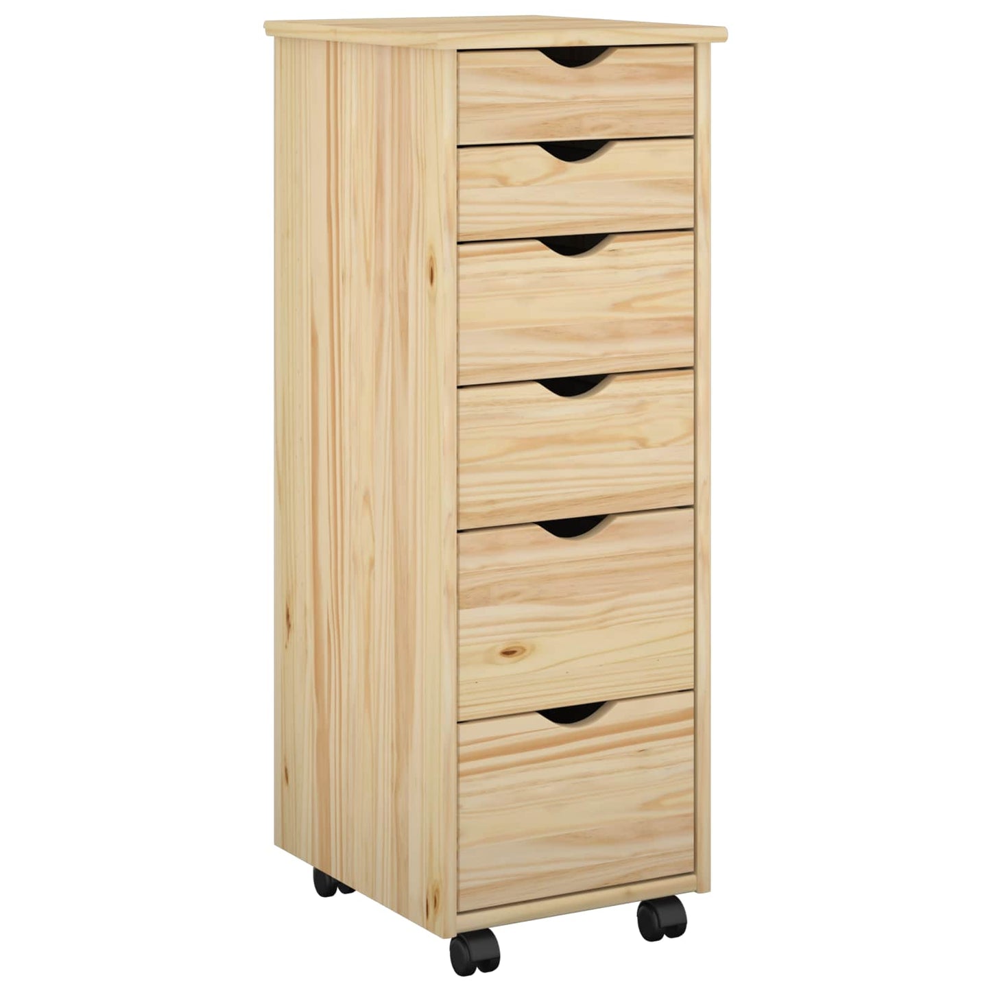 Rollschrank 34 x 39 x 93,5 cm Massivholz Kiefer Braun