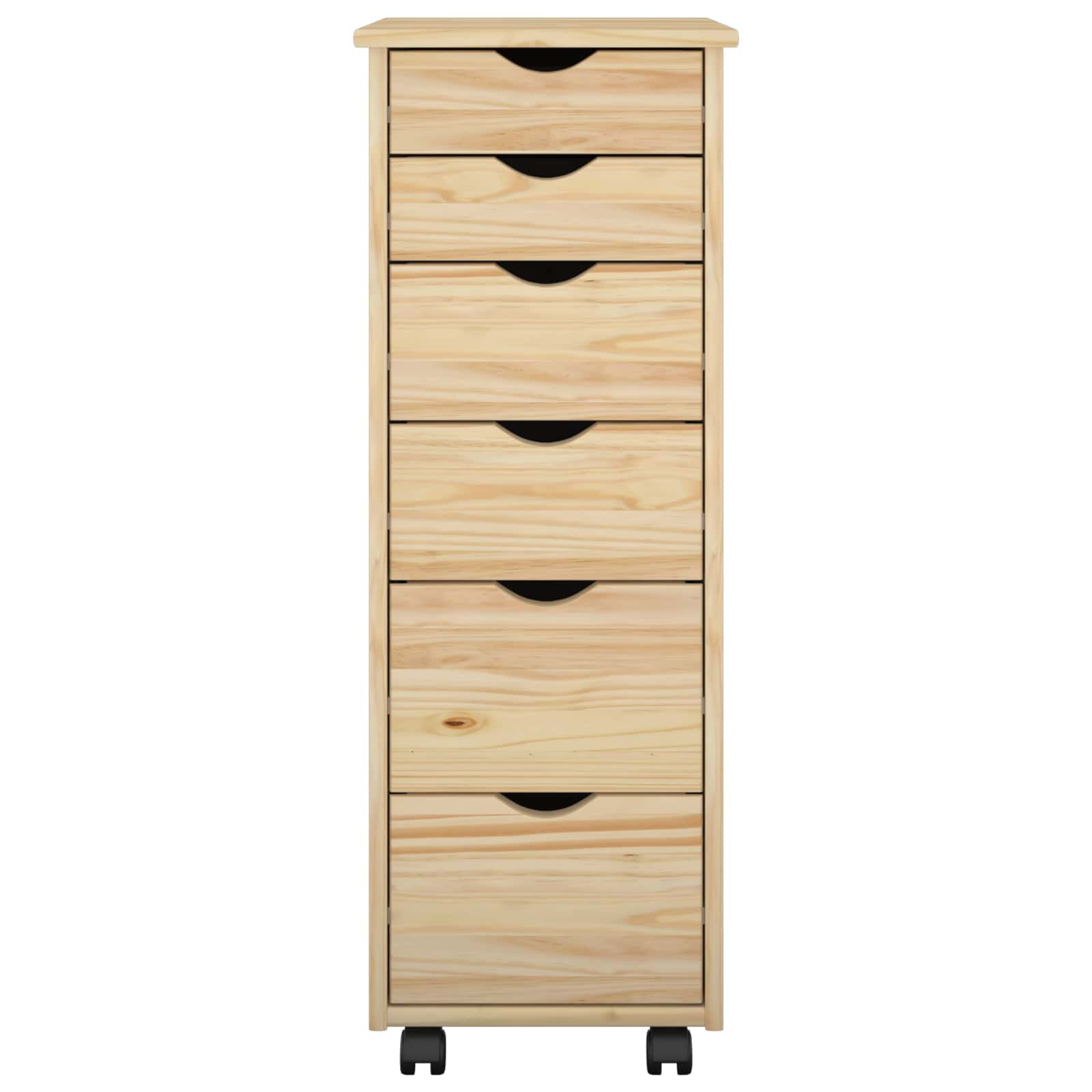 Rollschrank 34 x 39 x 93,5 cm Massivholz Kiefer Braun
