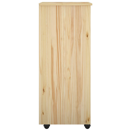 Rollschrank 34 x 39 x 93,5 cm Massivholz Kiefer Braun