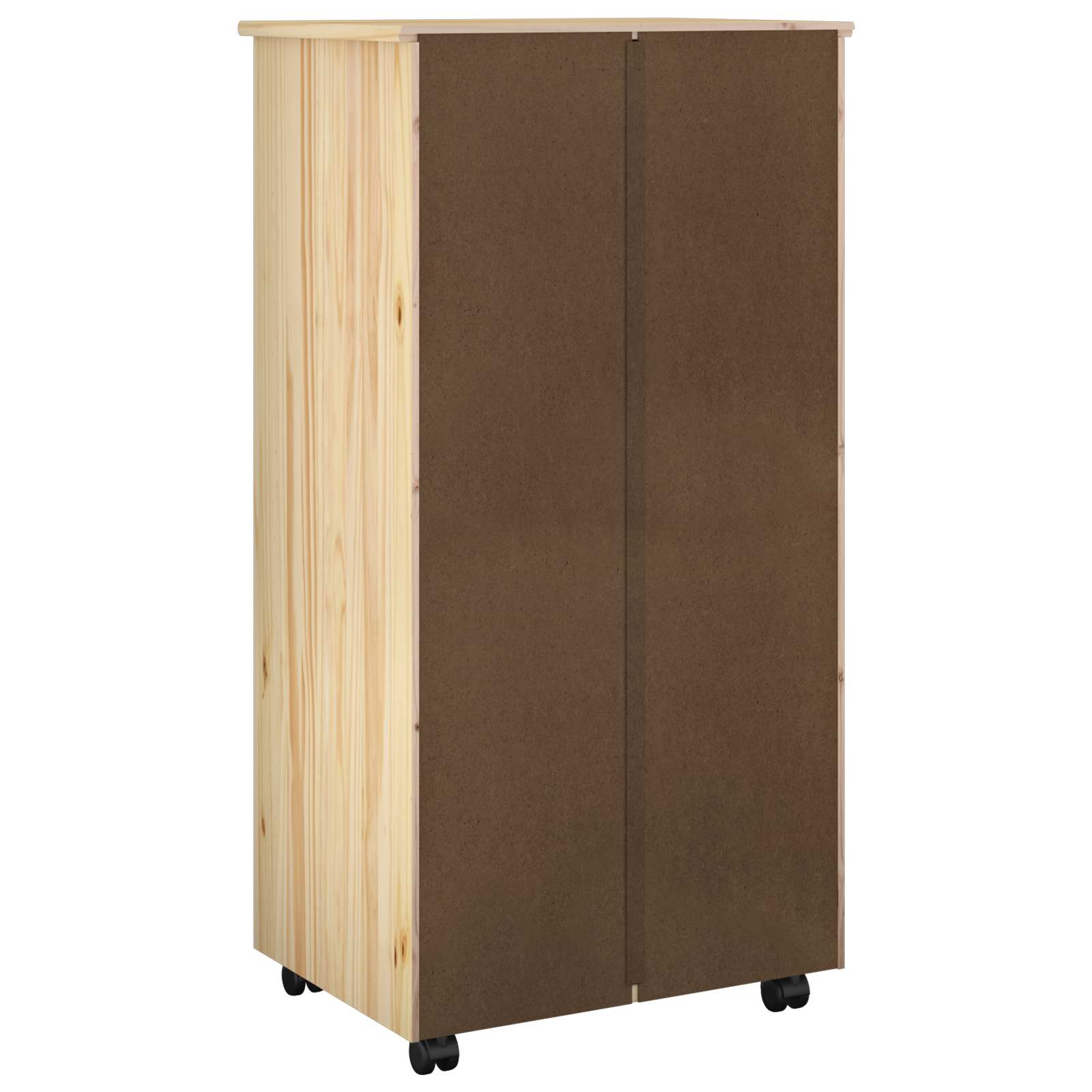 Rollschrank 53 x 39 x 103 cm Massivholz Kiefer Braun