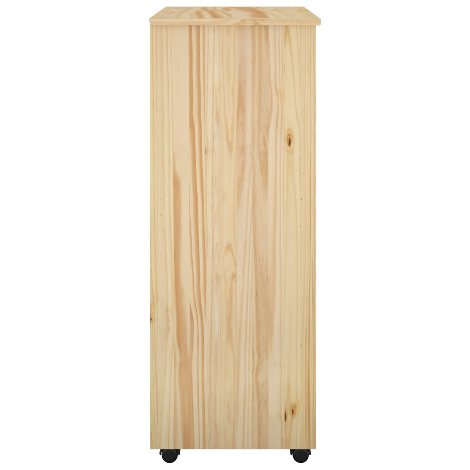 Rollschrank 53 x 39 x 103 cm Massivholz Kiefer Braun